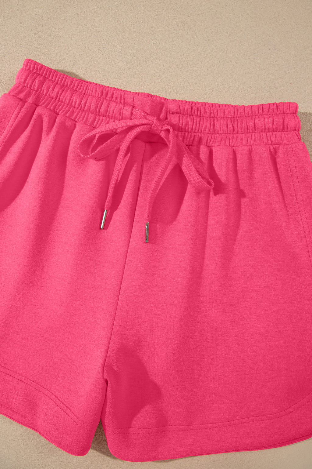 Oatmeal Quarter Zip Sleeveless Top Drawstring Shorts Casual 2pcs Outfit