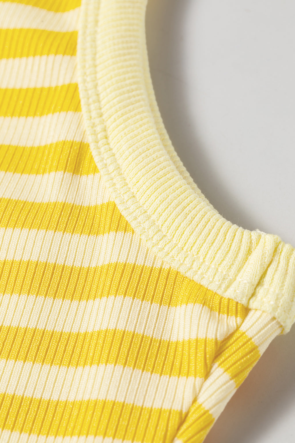 Pink Stripe Ribbed Knit Slim Tank Top