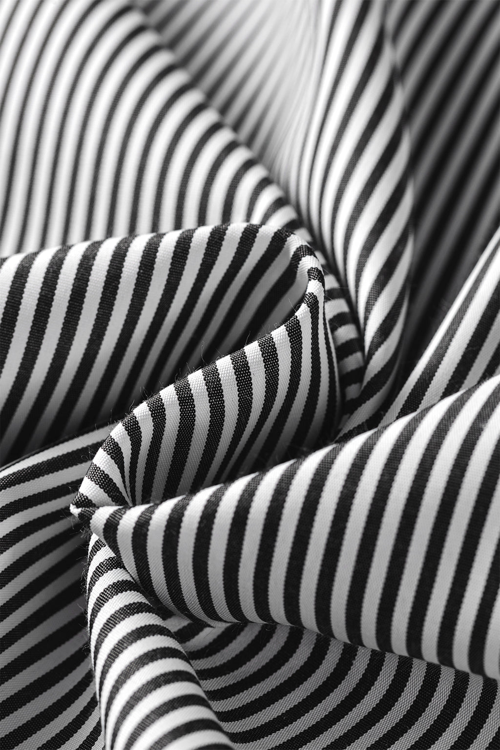 Black Stripe Striped Ruffle Sleeve Short Sleeve Round Neck Casual Shift Blouse