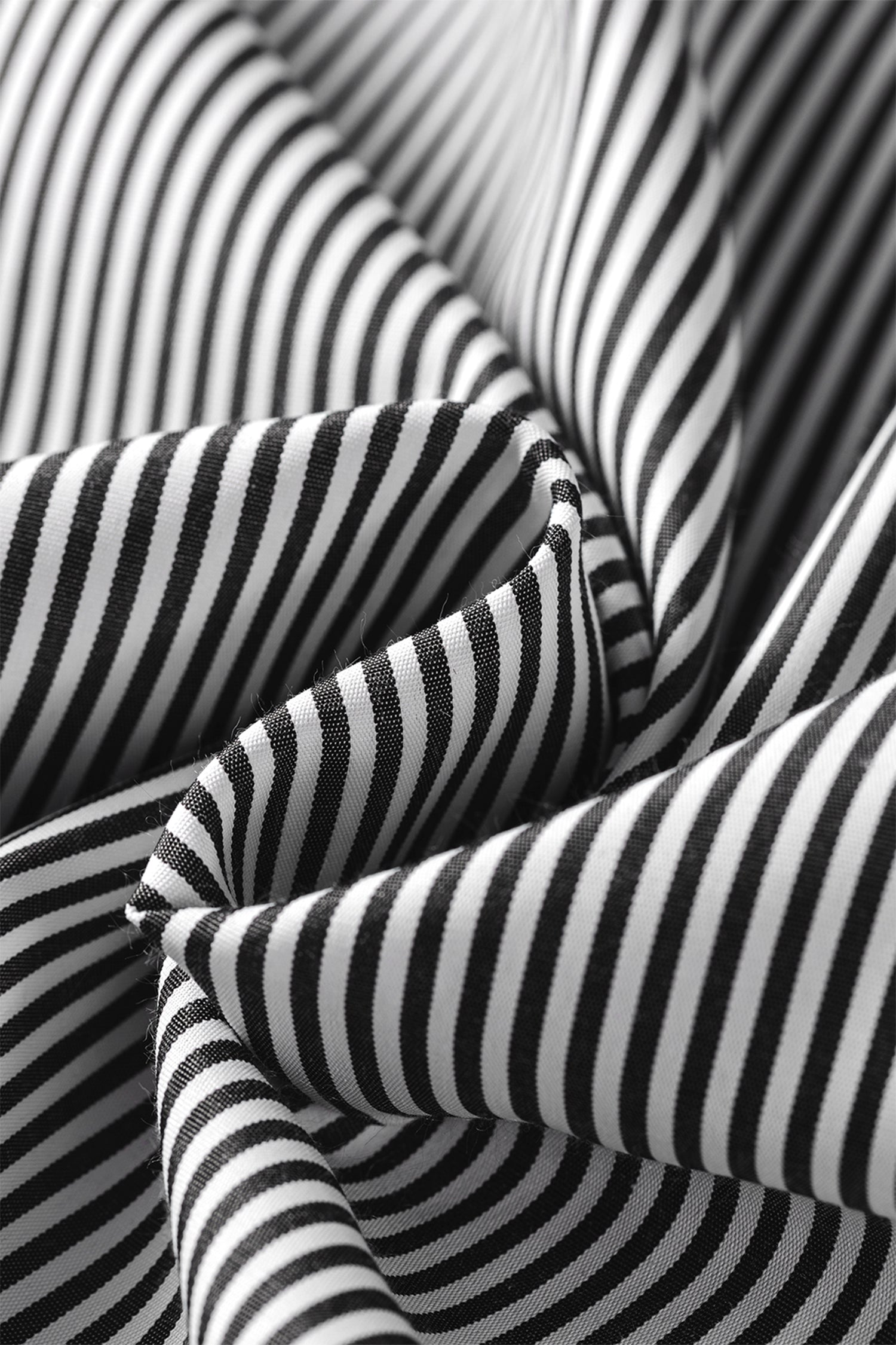 Black Stripe Striped Ruffle Sleeve Short Sleeve Round Neck Casual Shift Blouse