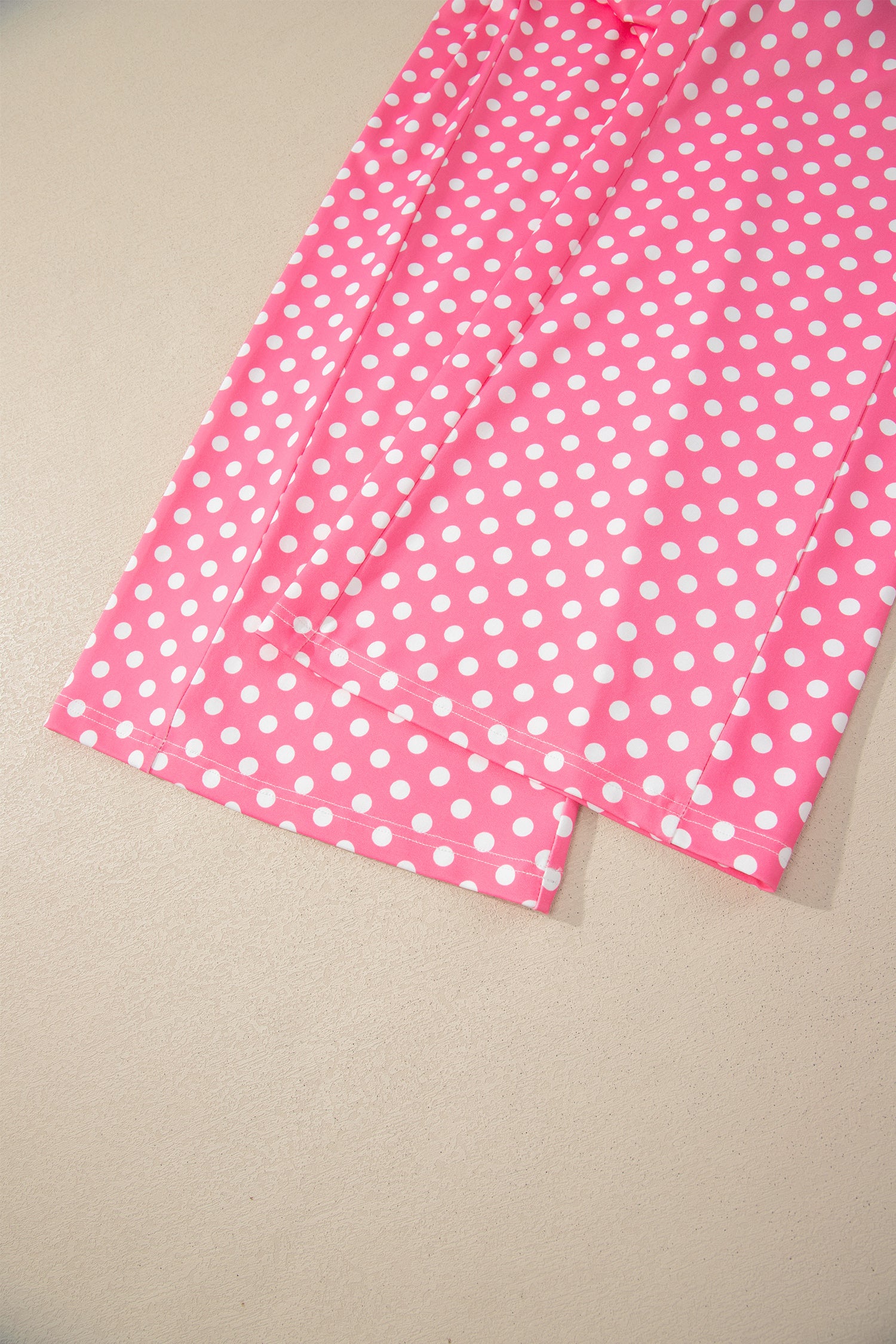 Blue Polka Dot Print Slim Tank Loose Pants 2pcs Outfit