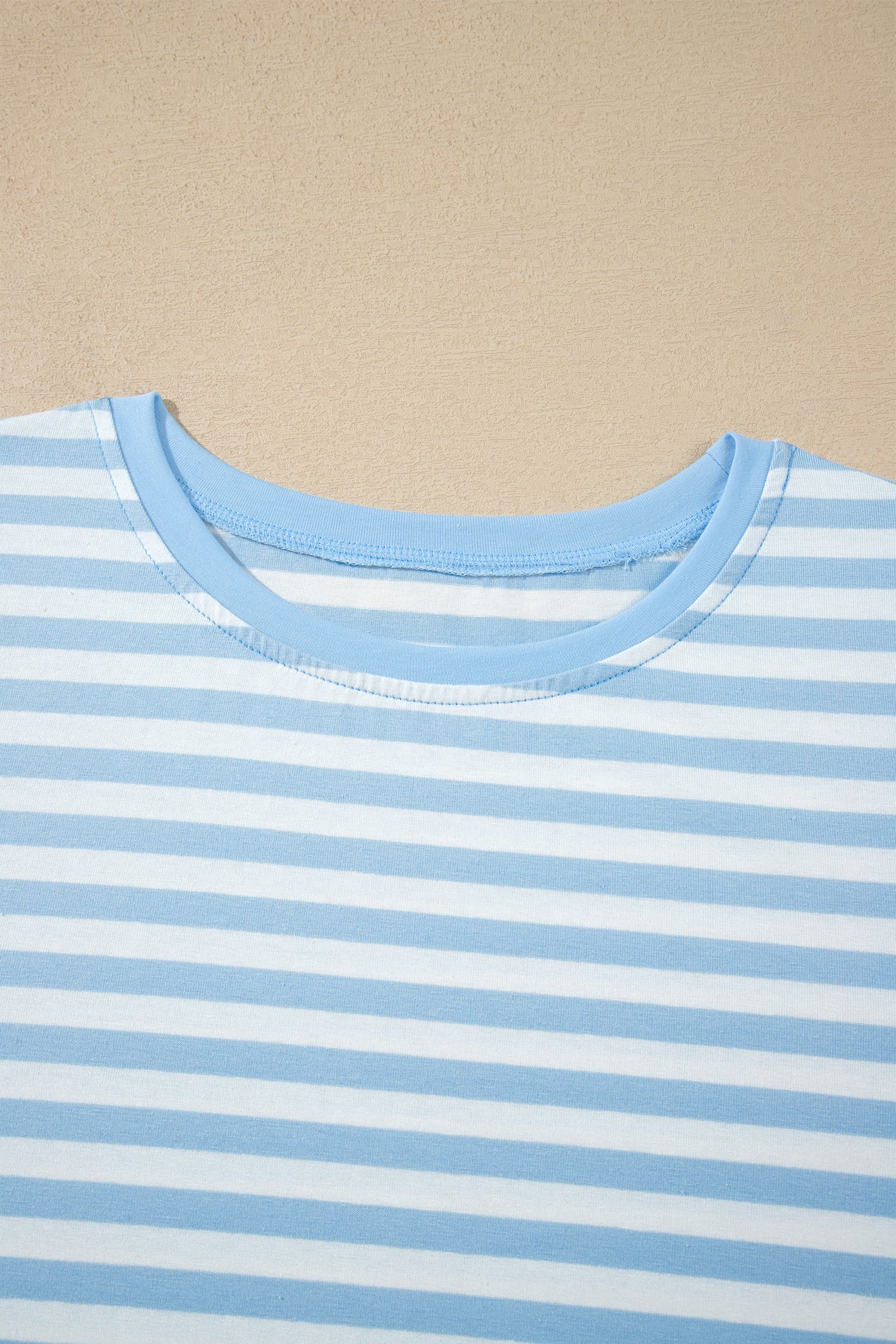 Sky Blue Stripe Slim Tank Contrast Ruffle Mini Skort Set