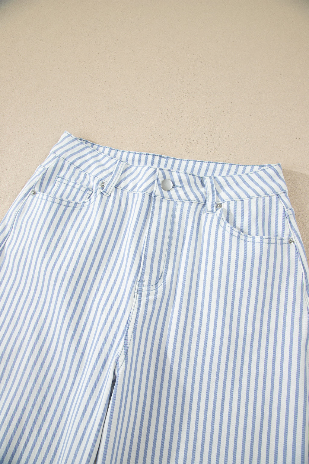 Brown Stripe Casual Barrel Jeans