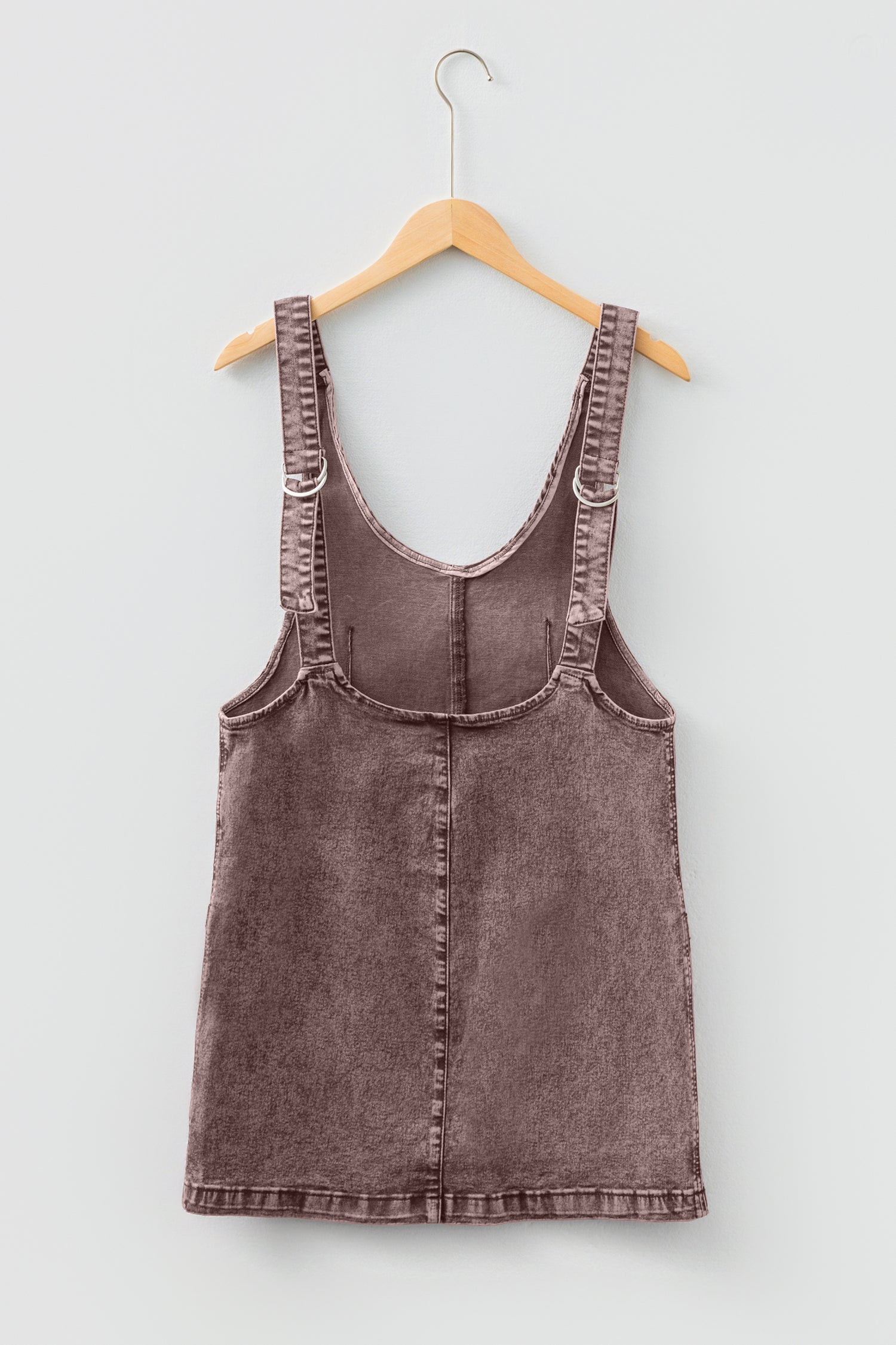 Goat Vintage Washed Denim V Neck Suspender Mini Dress