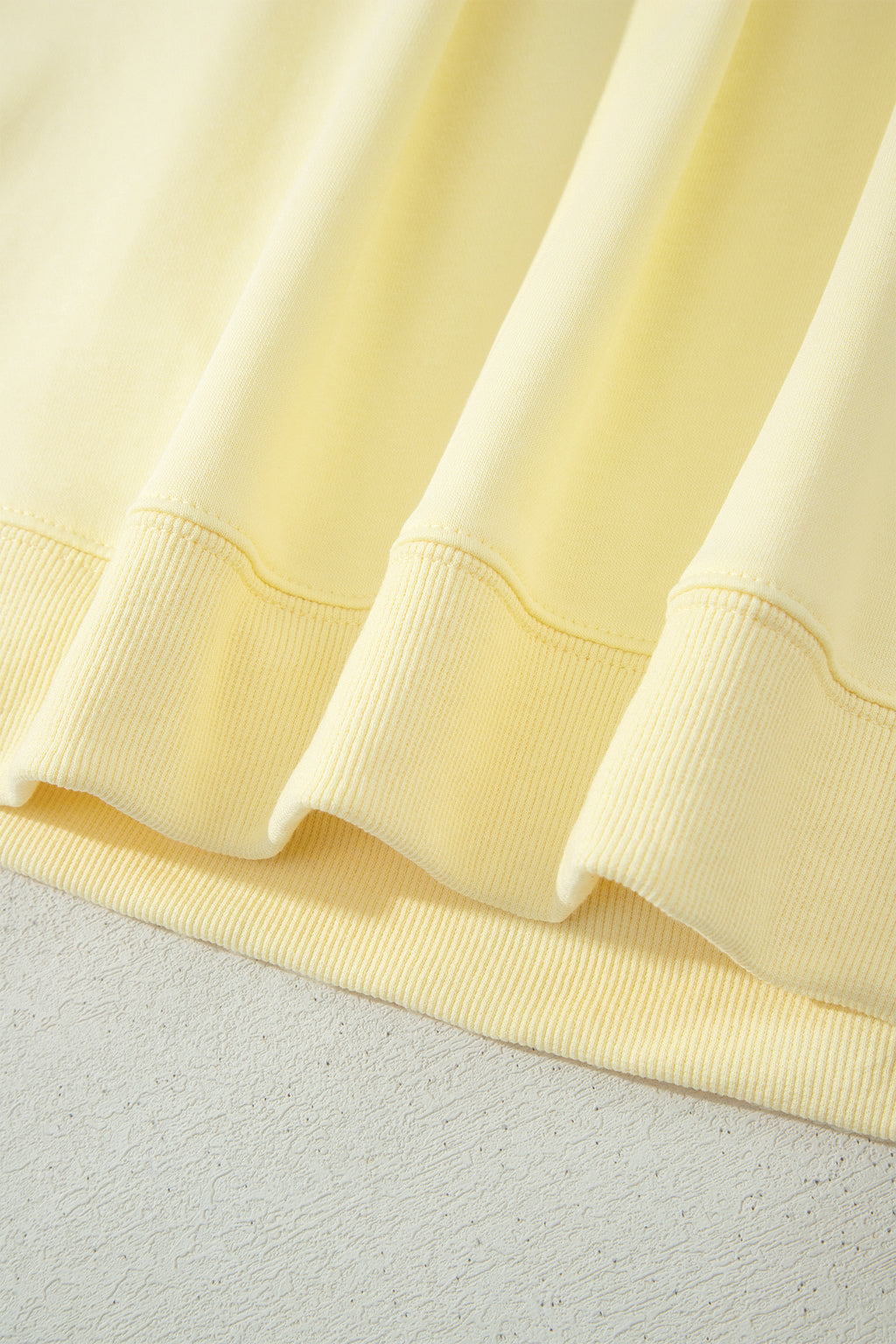 Yellow Cream Solid Color Tee Drawstring Shorts Comfy 2pcs Set