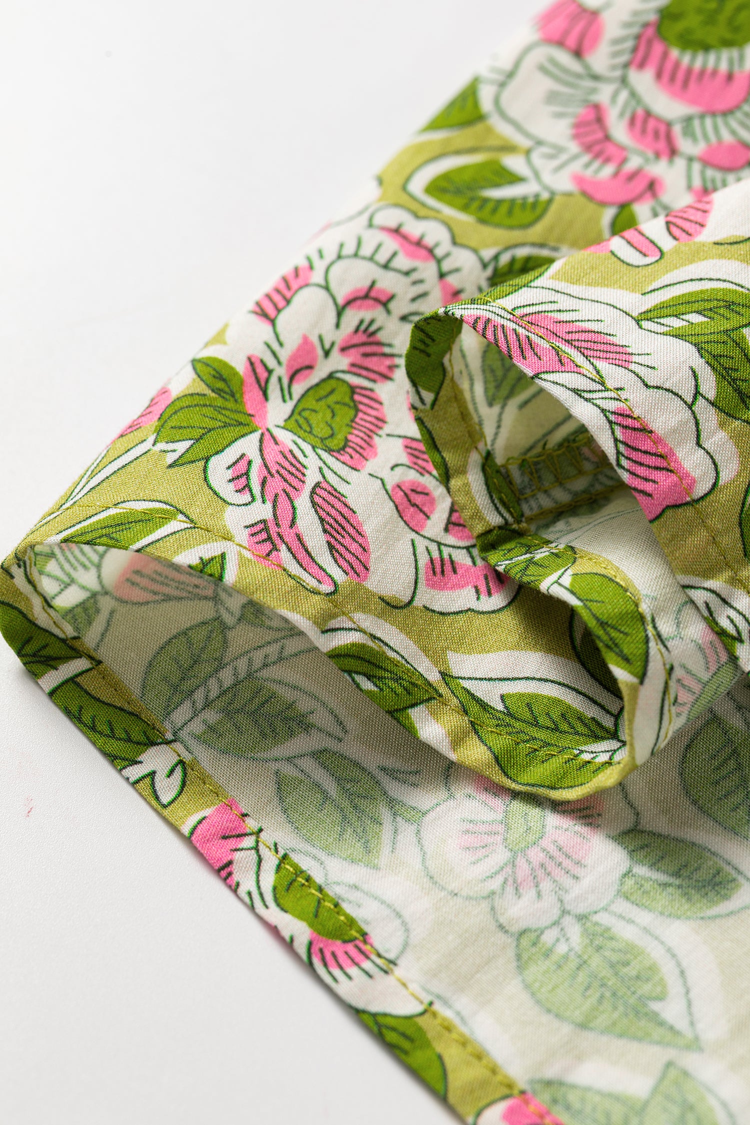 Green Fashion Printed Knot Straps Babydoll Tank Top