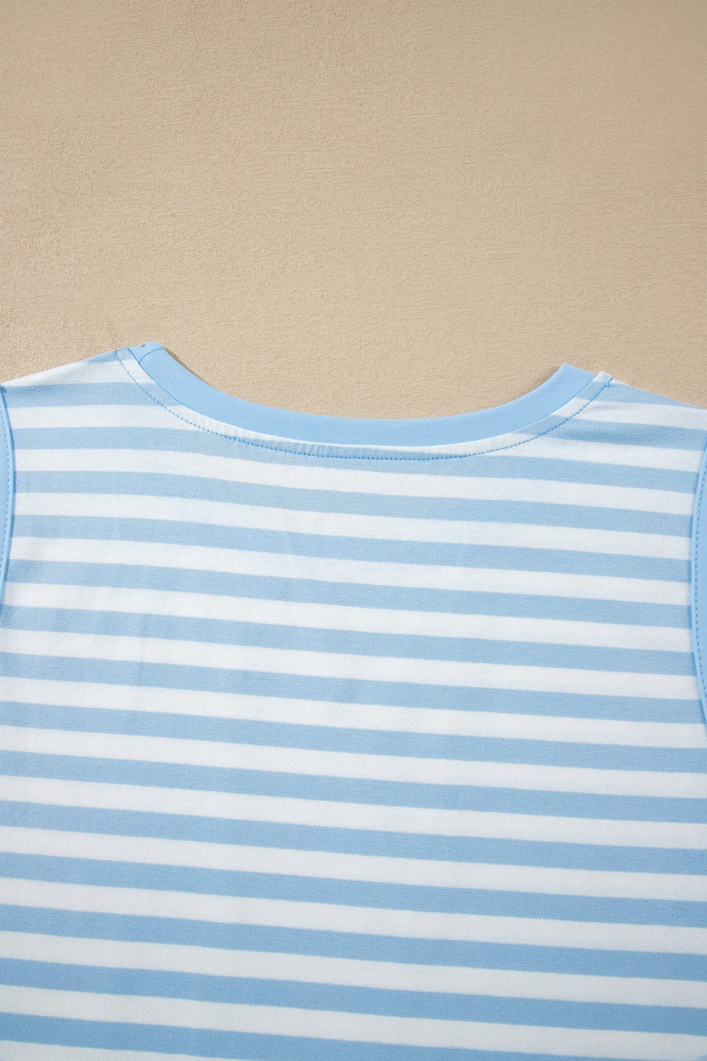 Sky Blue Stripe Slim Tank Contrast Ruffle Mini Skort Set