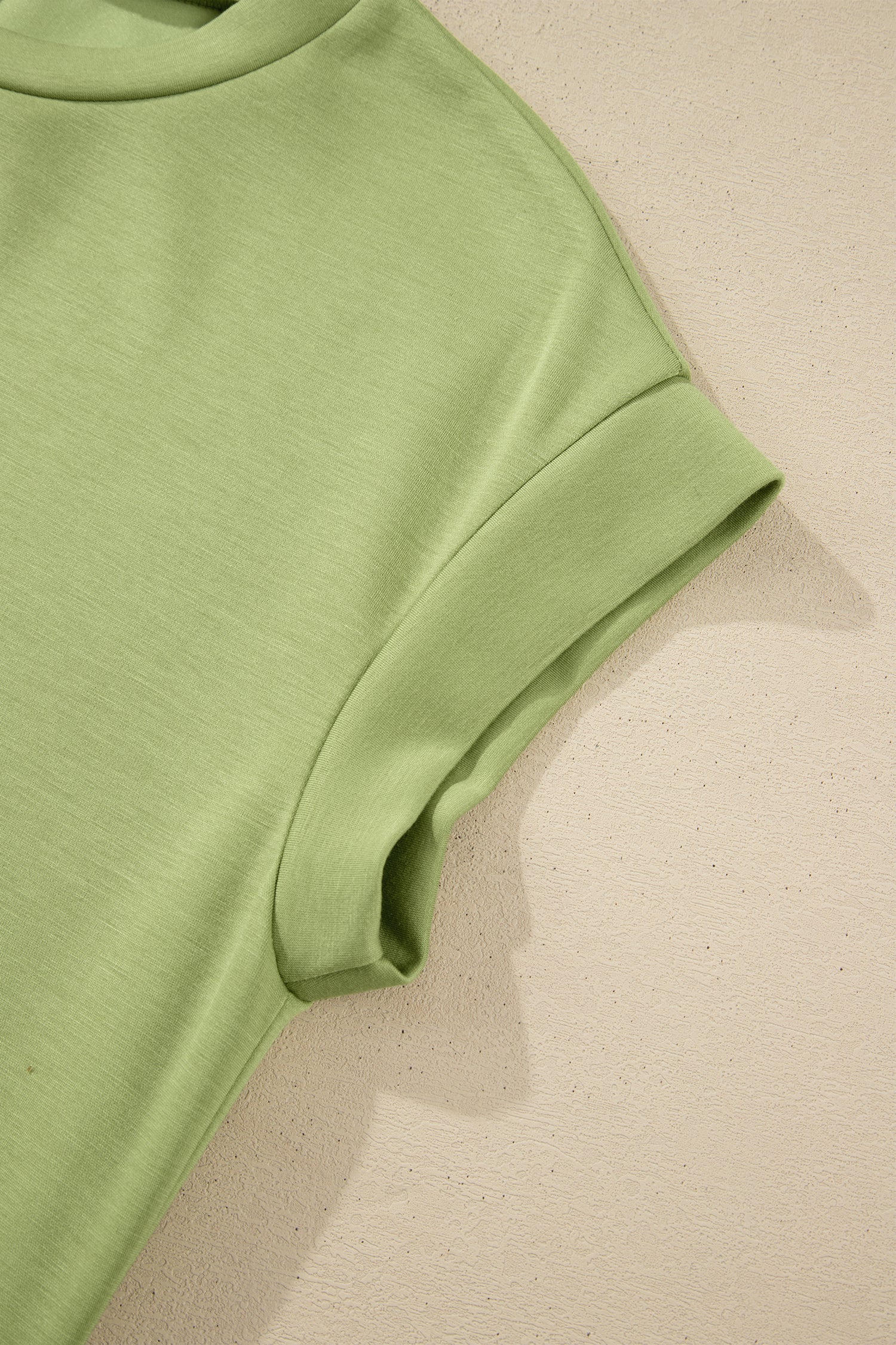 Green Bay Solid Color Long T Shirt Dress with Slits