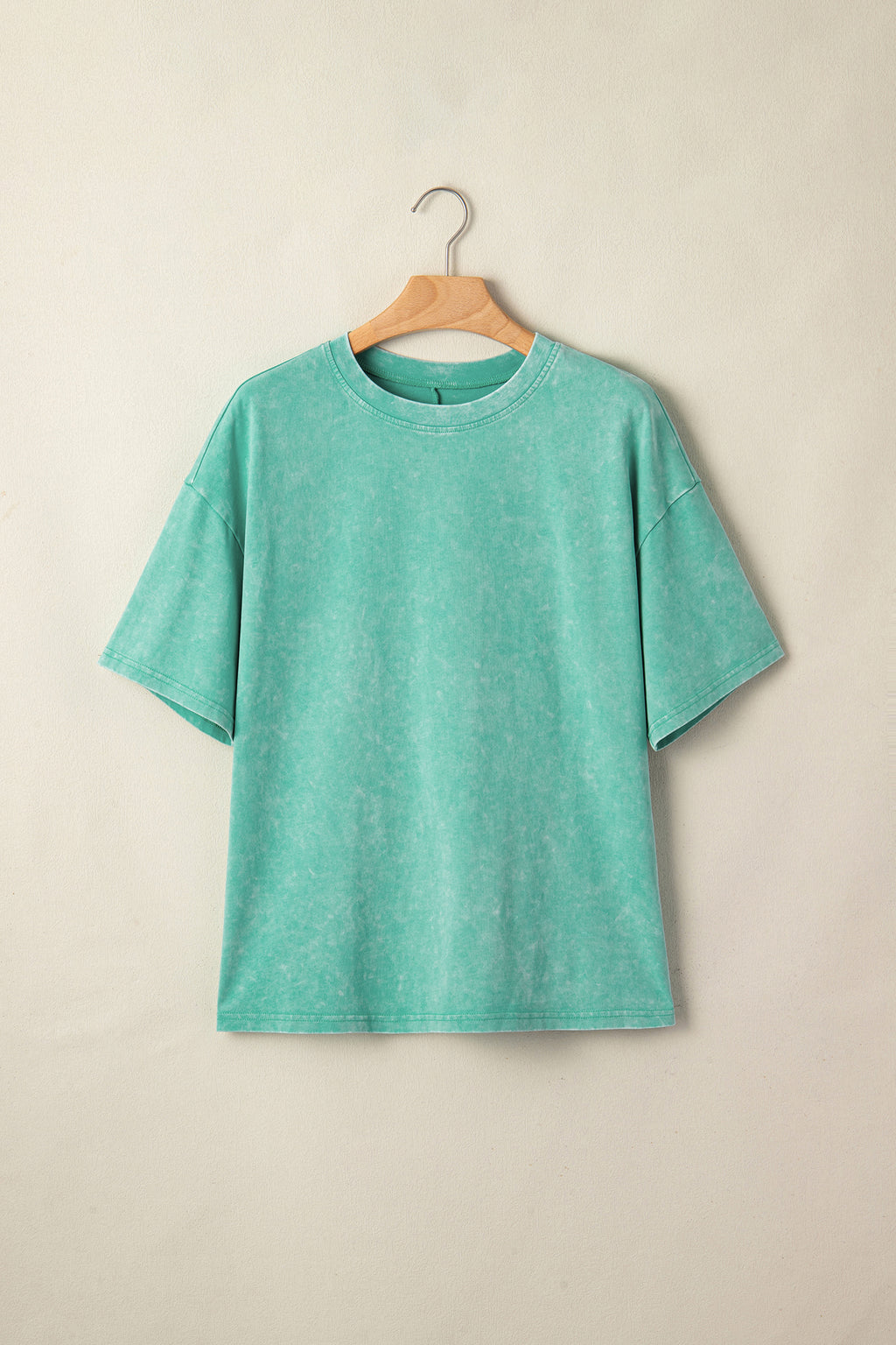 Dark Grey Solid Color Cotton Mineral Washed Oversize Tee