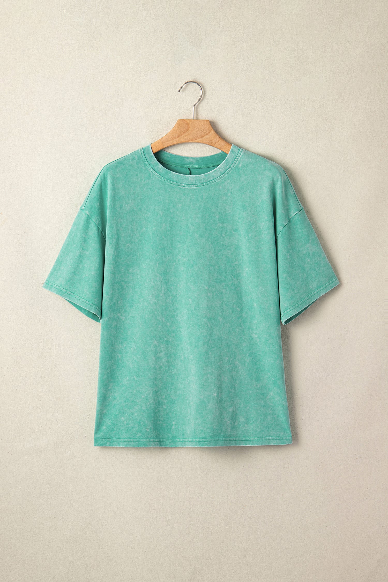 Dark Grey Solid Color Cotton Mineral Washed Oversize Tee