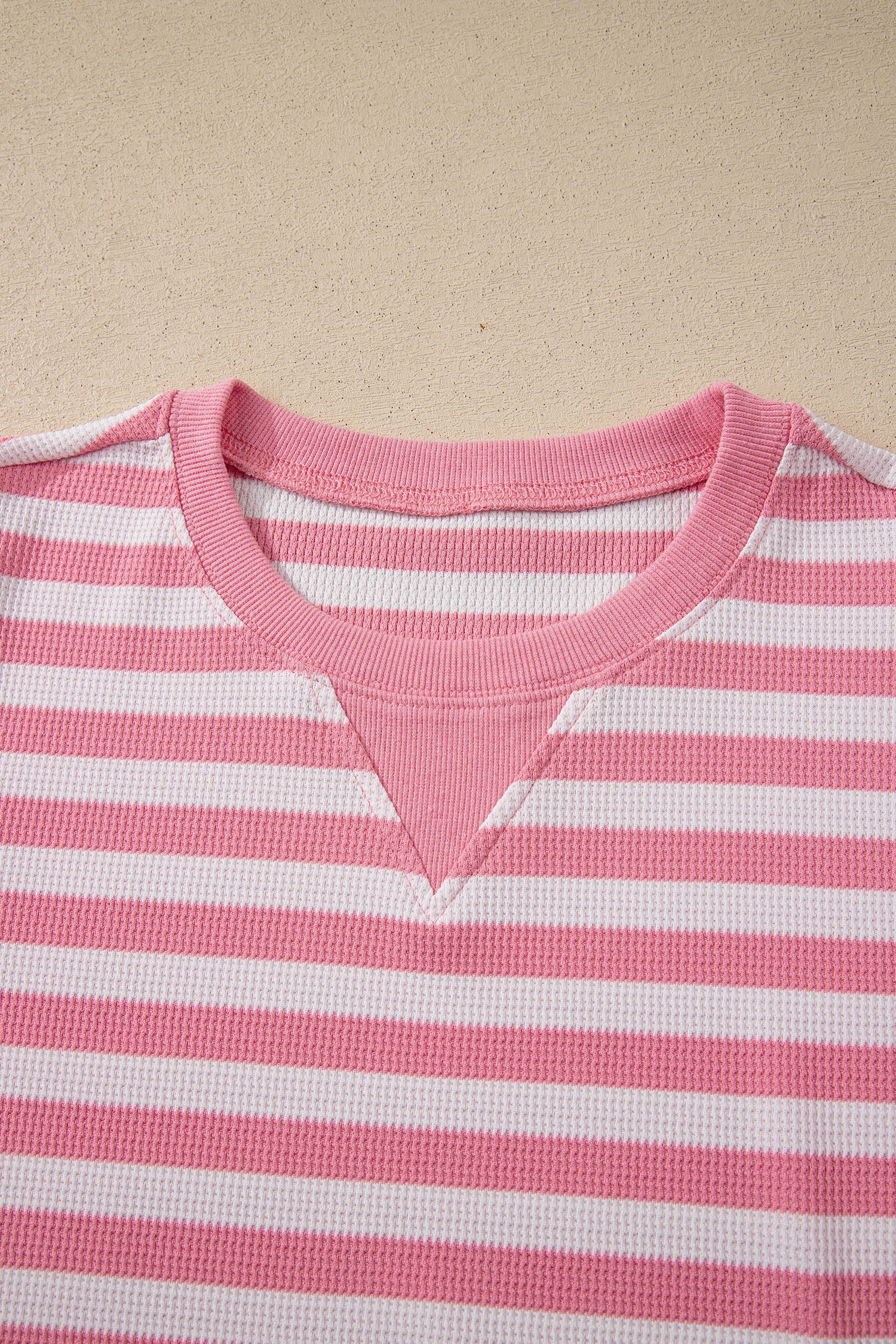 Pink Stripe Puff Short Sleeve T Shirt Matching Shorts Set