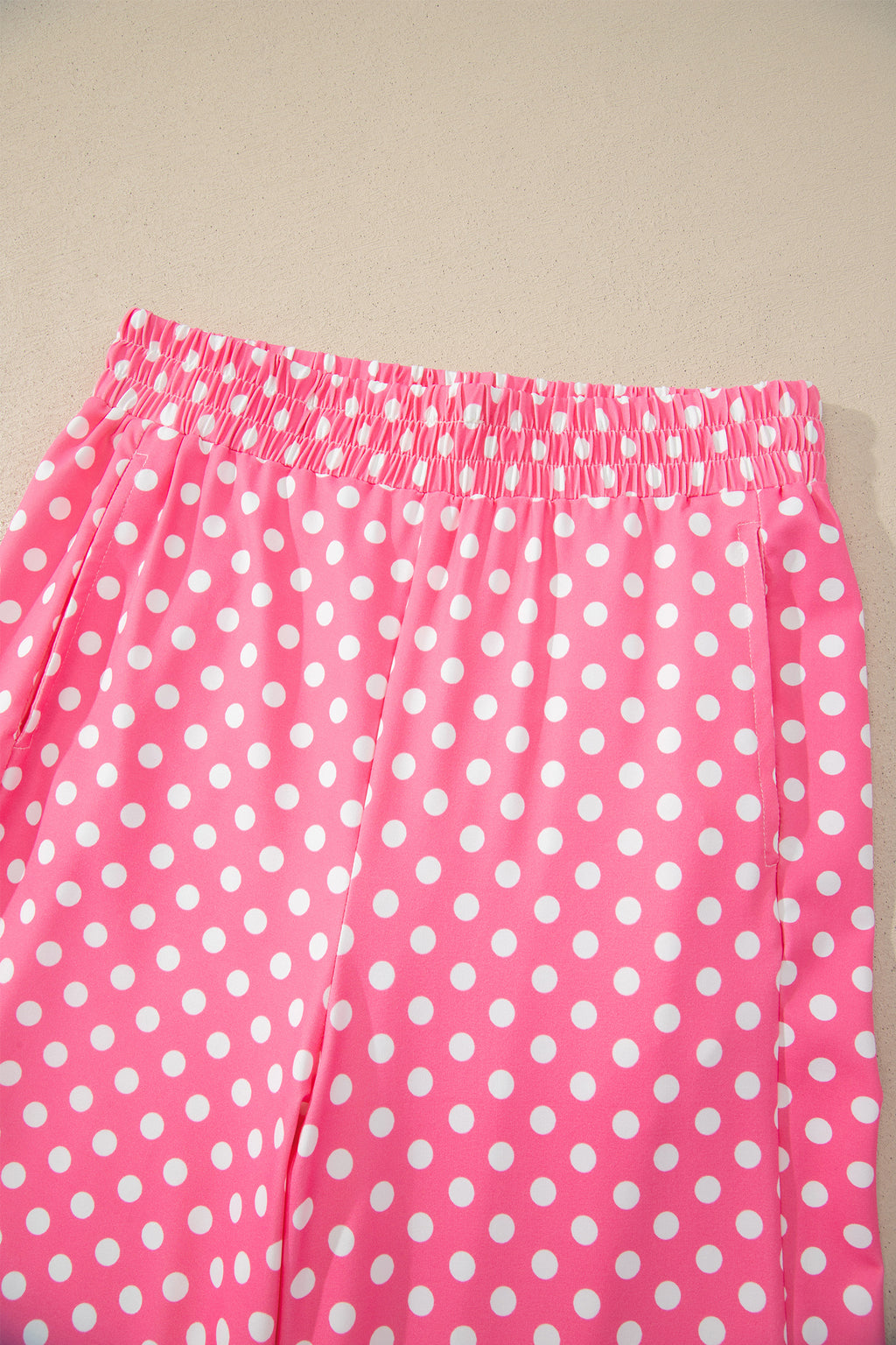 Blue Polka Dot Print Slim Tank Loose Pants 2pcs Outfit