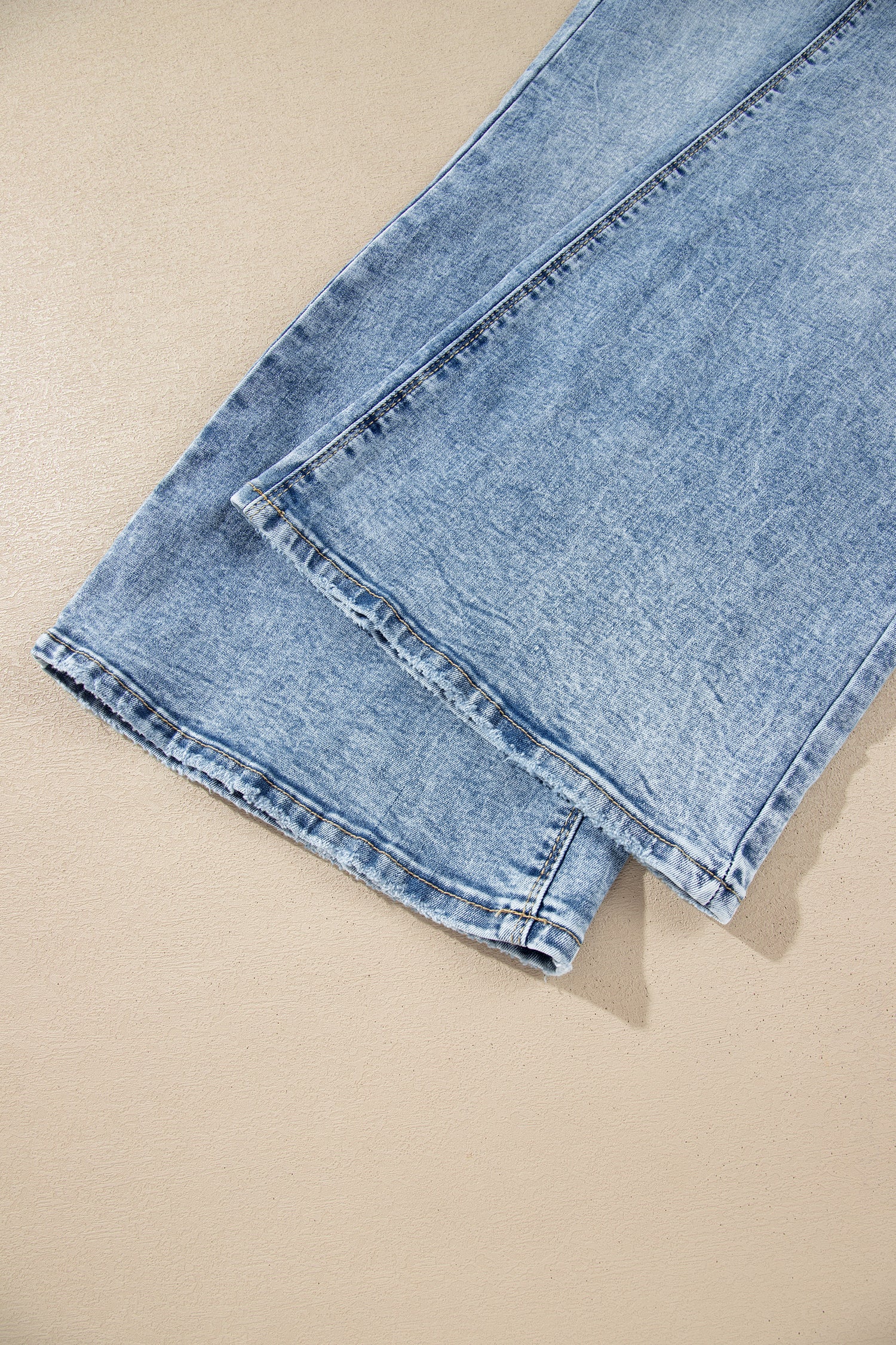 Beau Blue Acid Wash Pocket Detail Flare Jeans