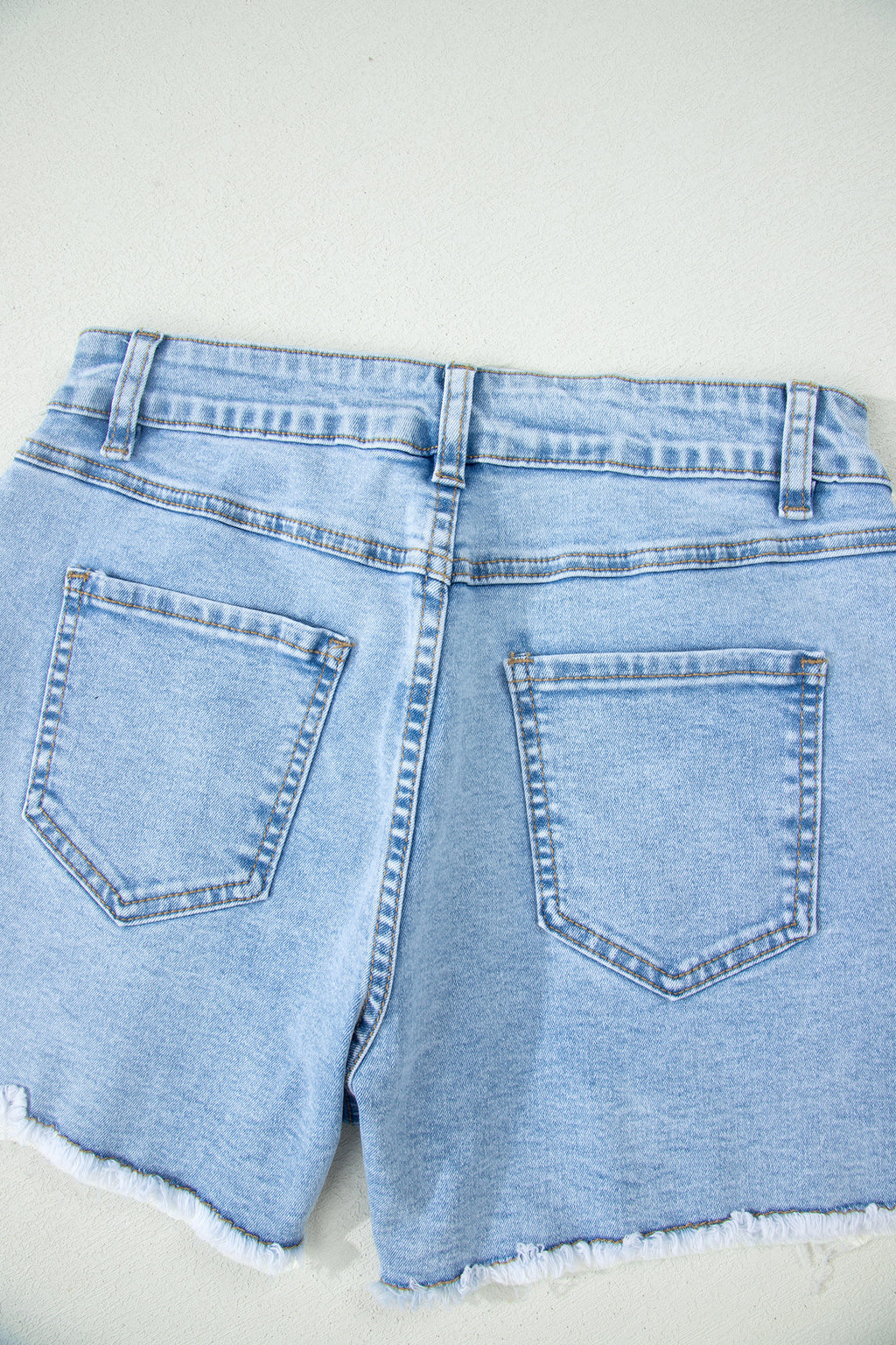 Myosotis High Waist Frayed Denim Shorts