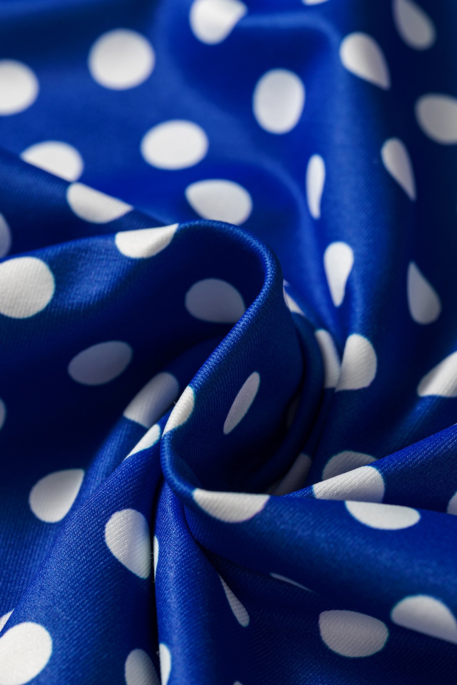 Blue Polka Dot Print Slim Tank Loose Pants 2pcs Outfit