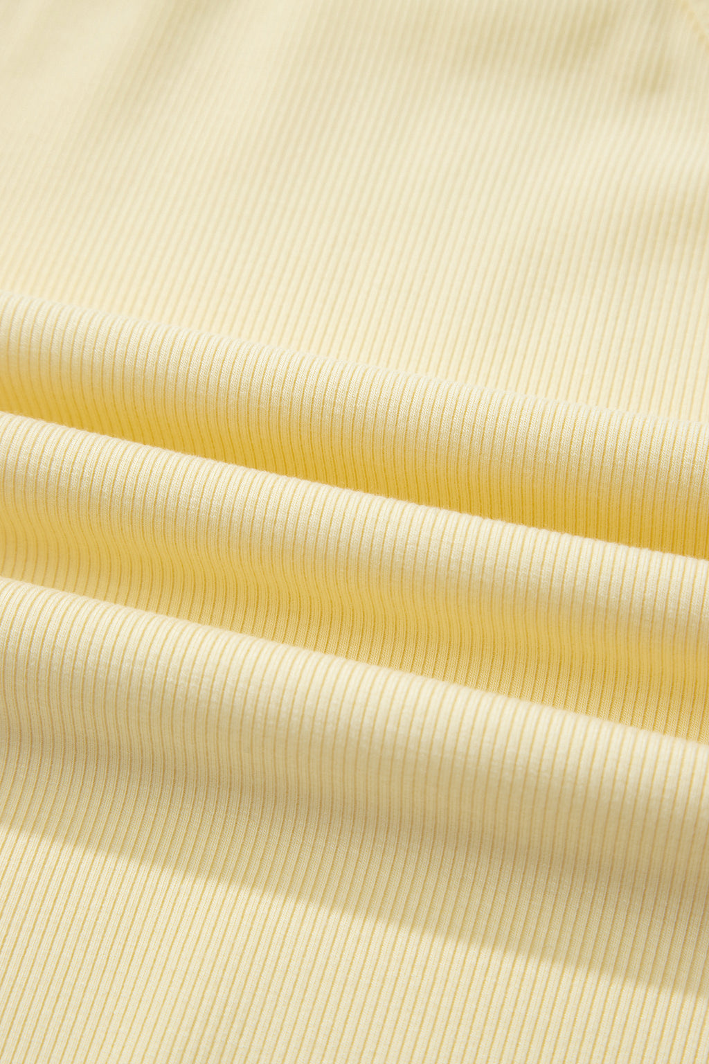 Yellow Cream Slim Ribbed Tank Top and Sweatpants Set