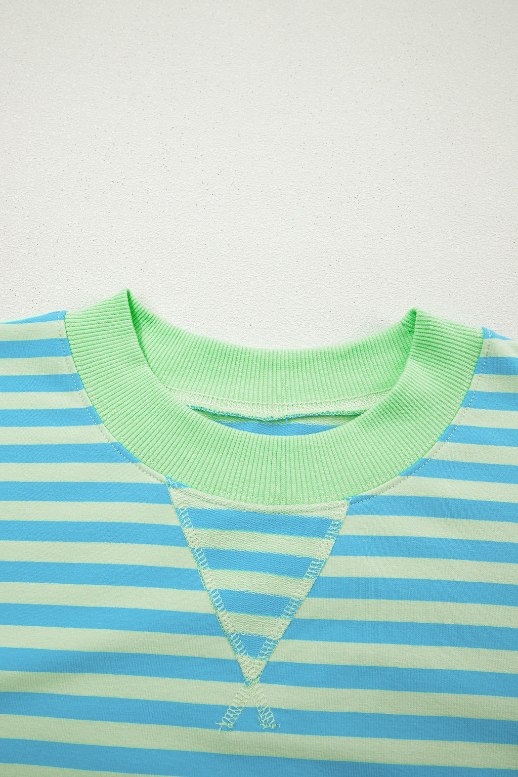 Pink Stripe Color Block Detail Long Sleeve Pullover Elastic Waist Pull On Shorts 2pcs Set