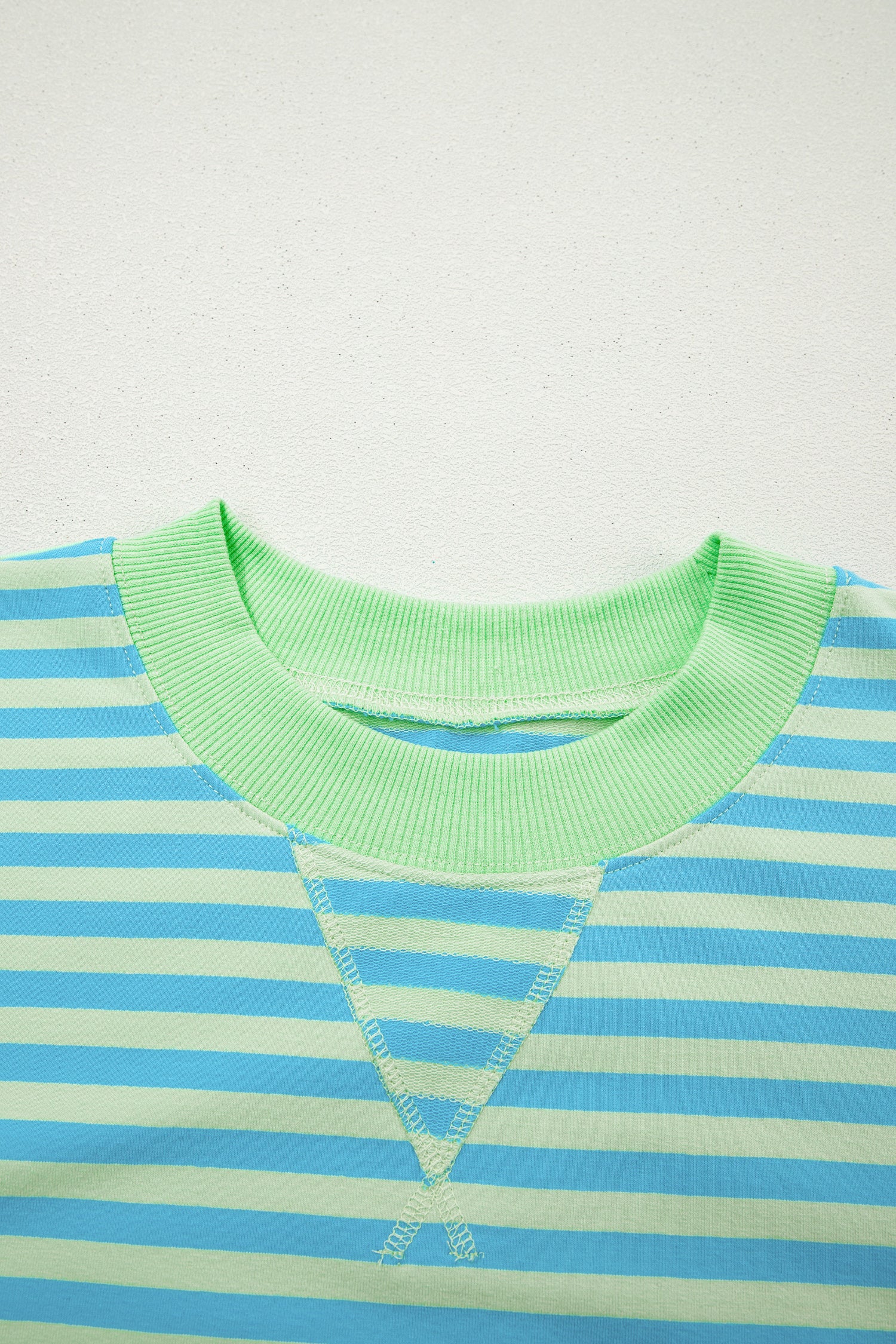 Pink Stripe Color Block Detail Long Sleeve Pullover Elastic Waist Pull On Shorts 2pcs Set