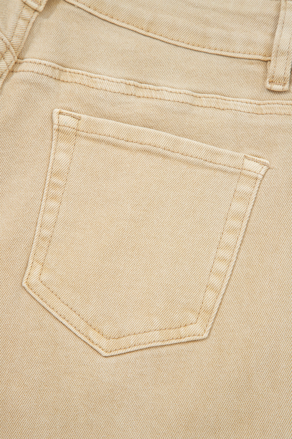 Red Sandalwood Solid Color Seamed Center Wide Leg Cropped Jeans