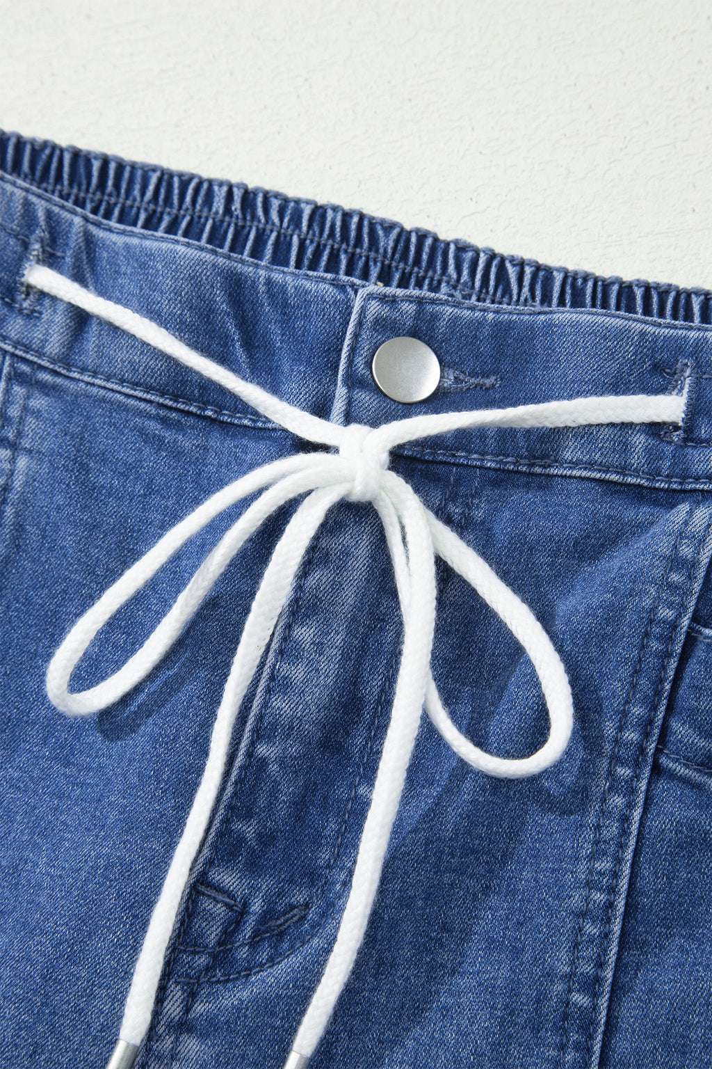 Ashleigh Blue Drawstring Waist Ankle Length Casual Jeans Regular Fit Pocket Detail Denim Pants