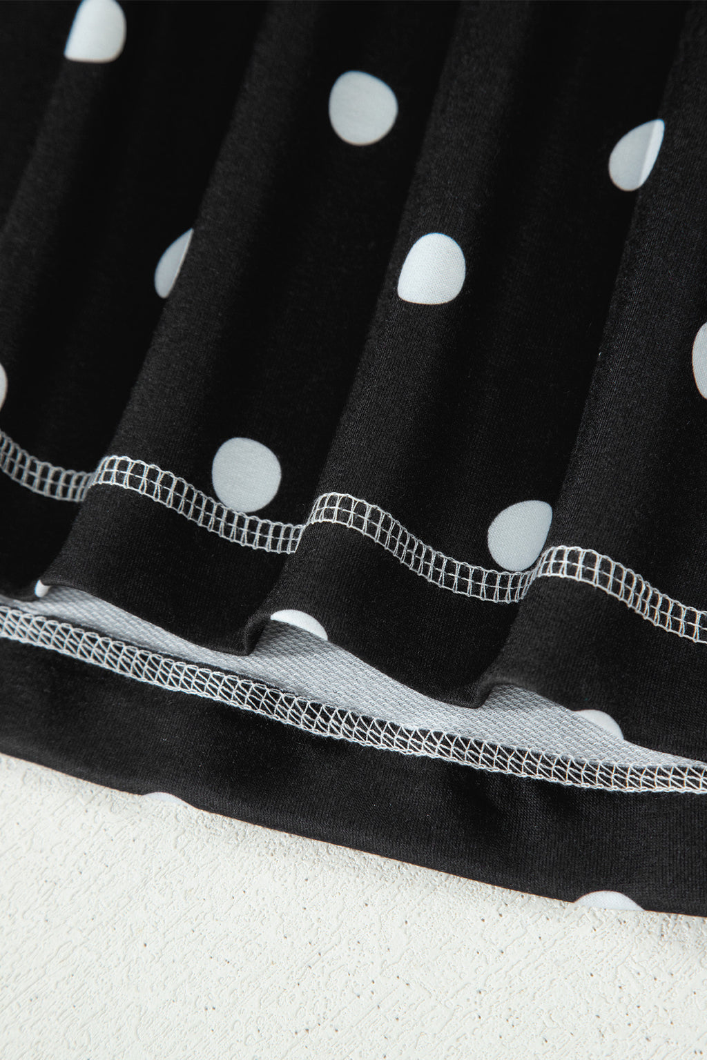 Sky Blue Exposed Seam Detail Polka Dot Loose Tee Drawstring Shorts Set