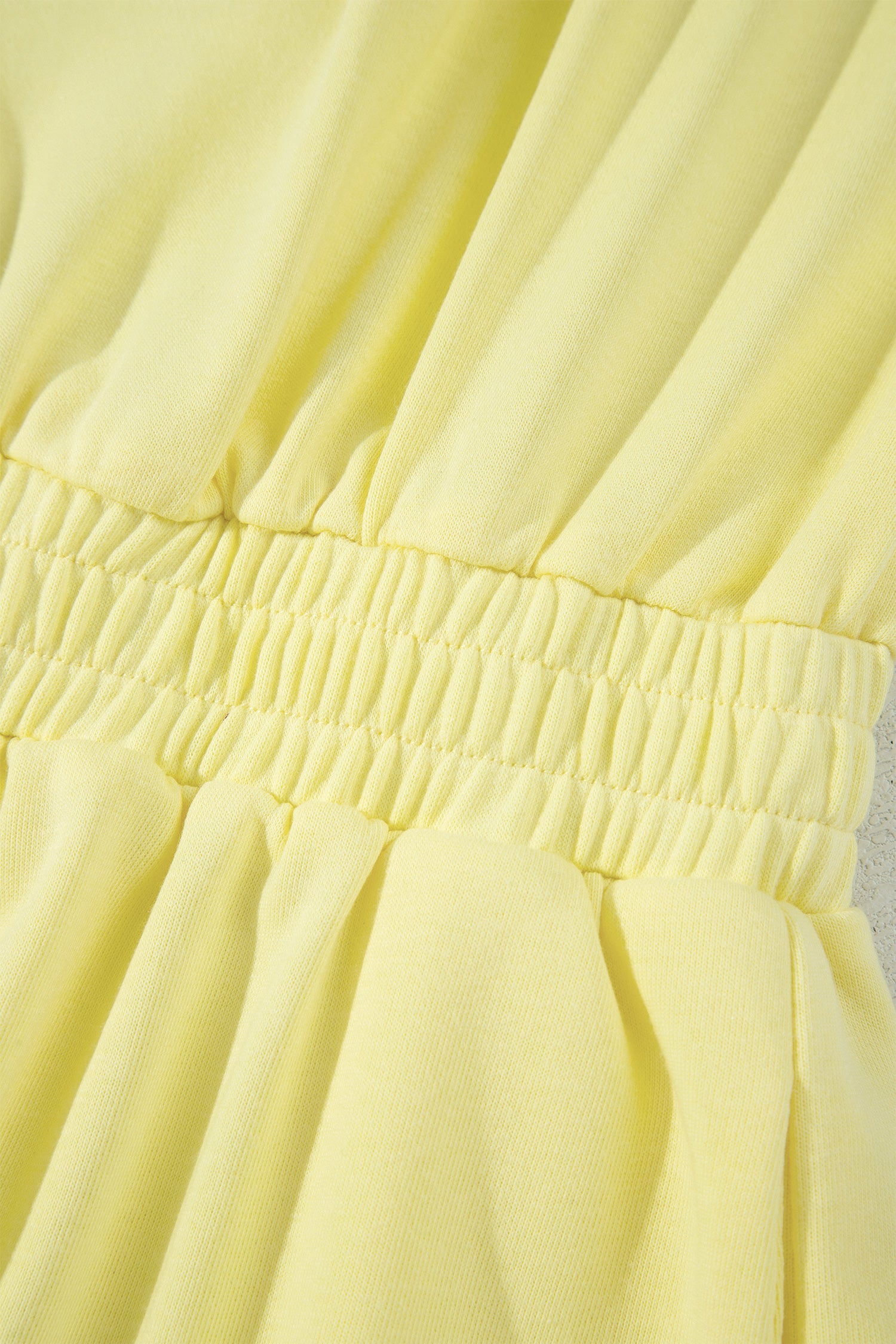 Yellow Cream Half Zip Polo Tee Elastic Waist Romper