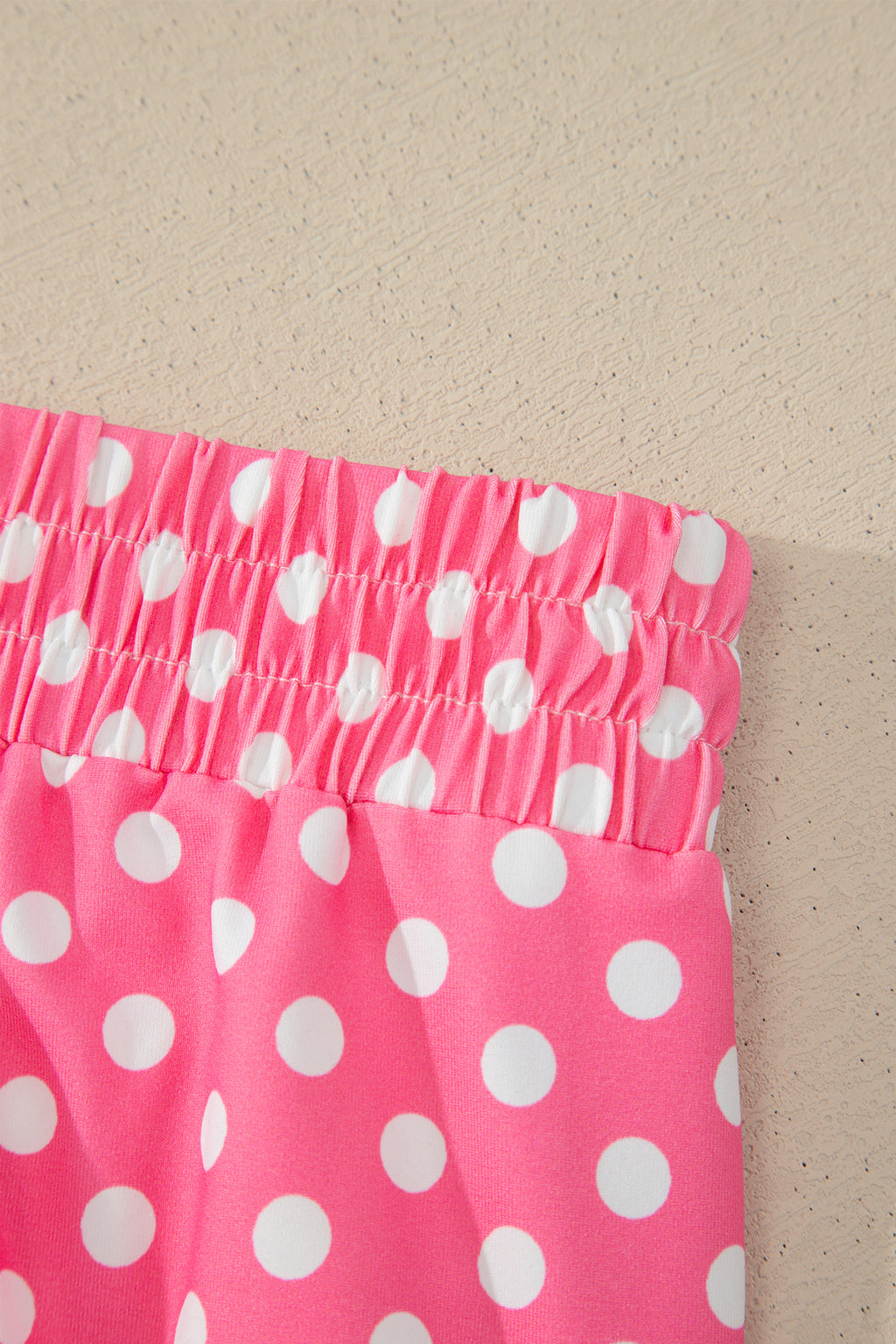 Blue Polka Dot Print Slim Tank Loose Pants 2pcs Outfit