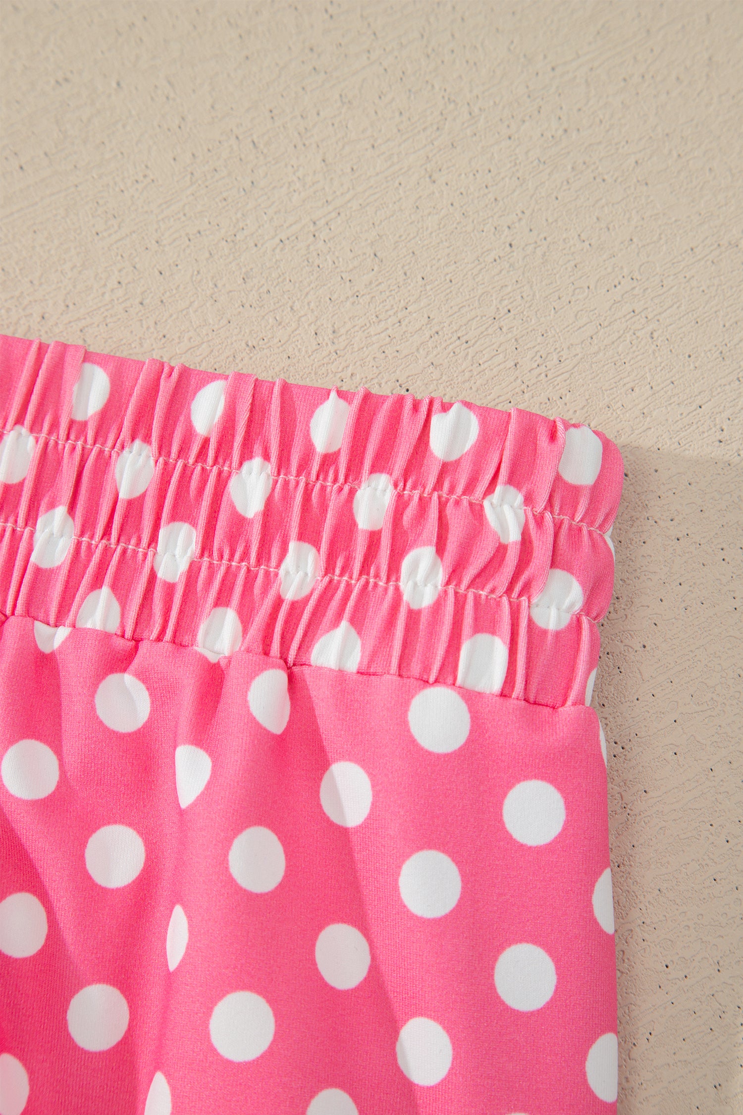 Blue Polka Dot Print Slim Tank Loose Pants 2pcs Outfit