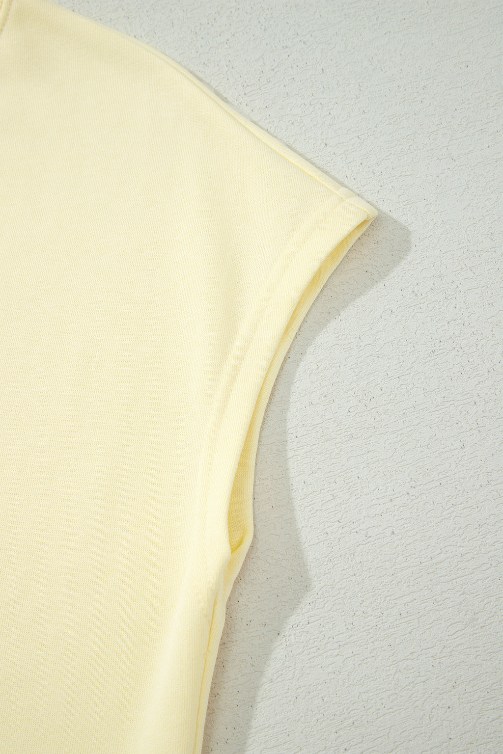 Yellow Cream Solid Color Tee Drawstring Shorts Comfy 2pcs Set
