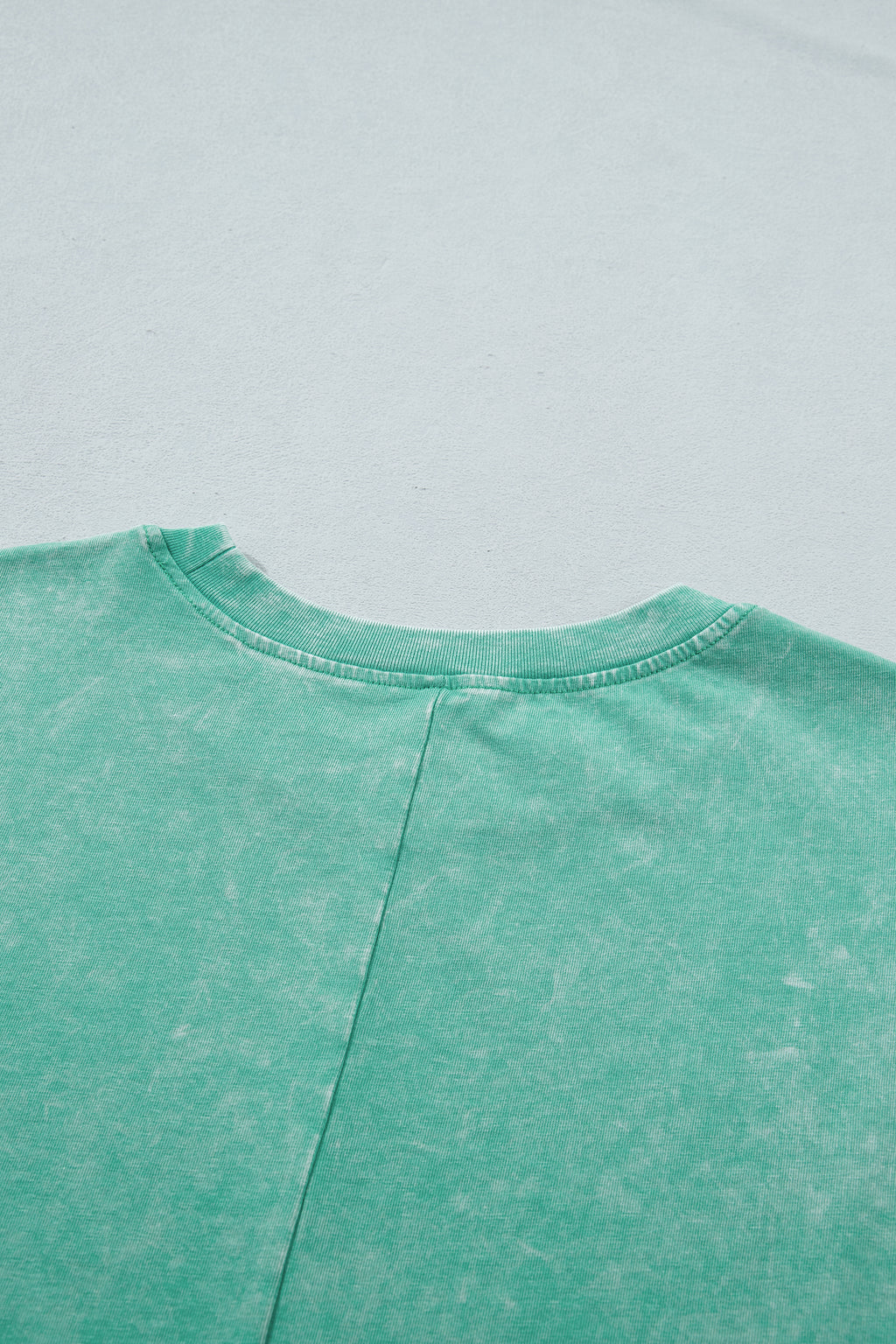 Dark Grey Solid Color Cotton Mineral Washed Oversize Tee