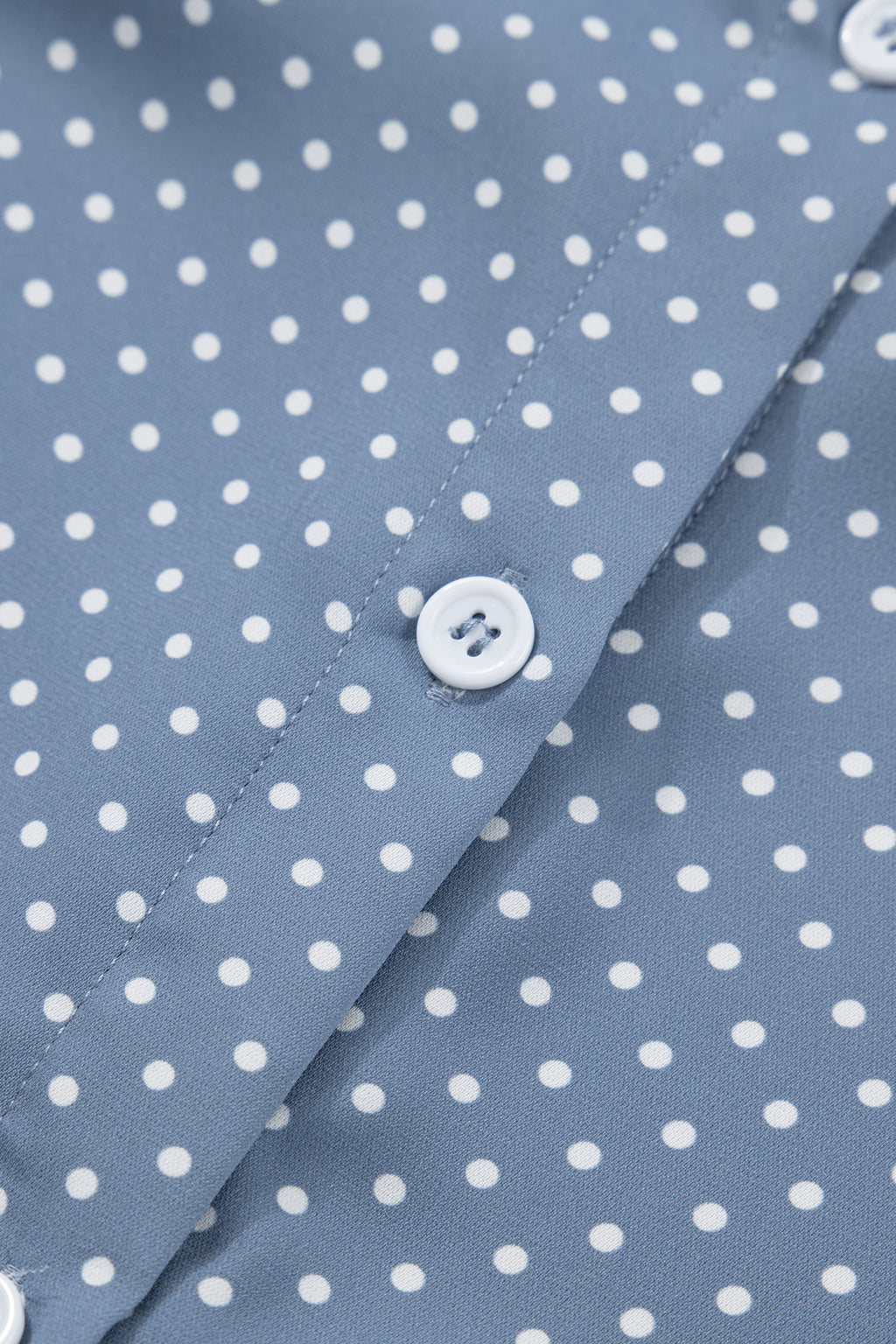 Khaki Dotted Print Cuffed Short Sleeve Shirt