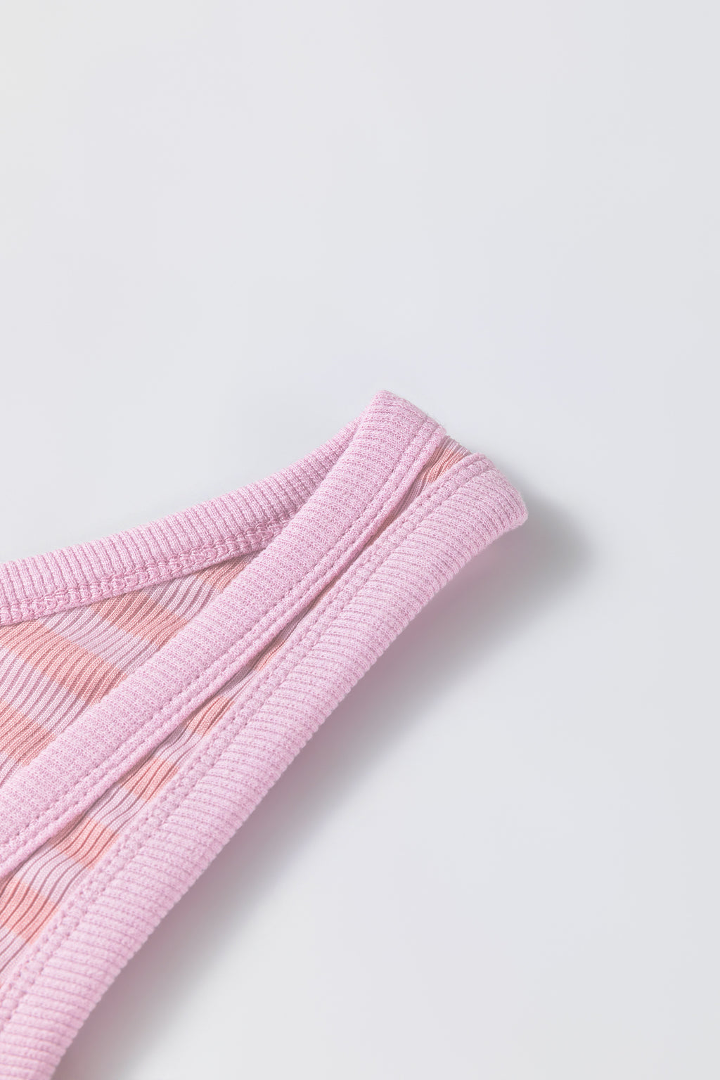 Pink Stripe Ribbed Knit Slim Tank Top