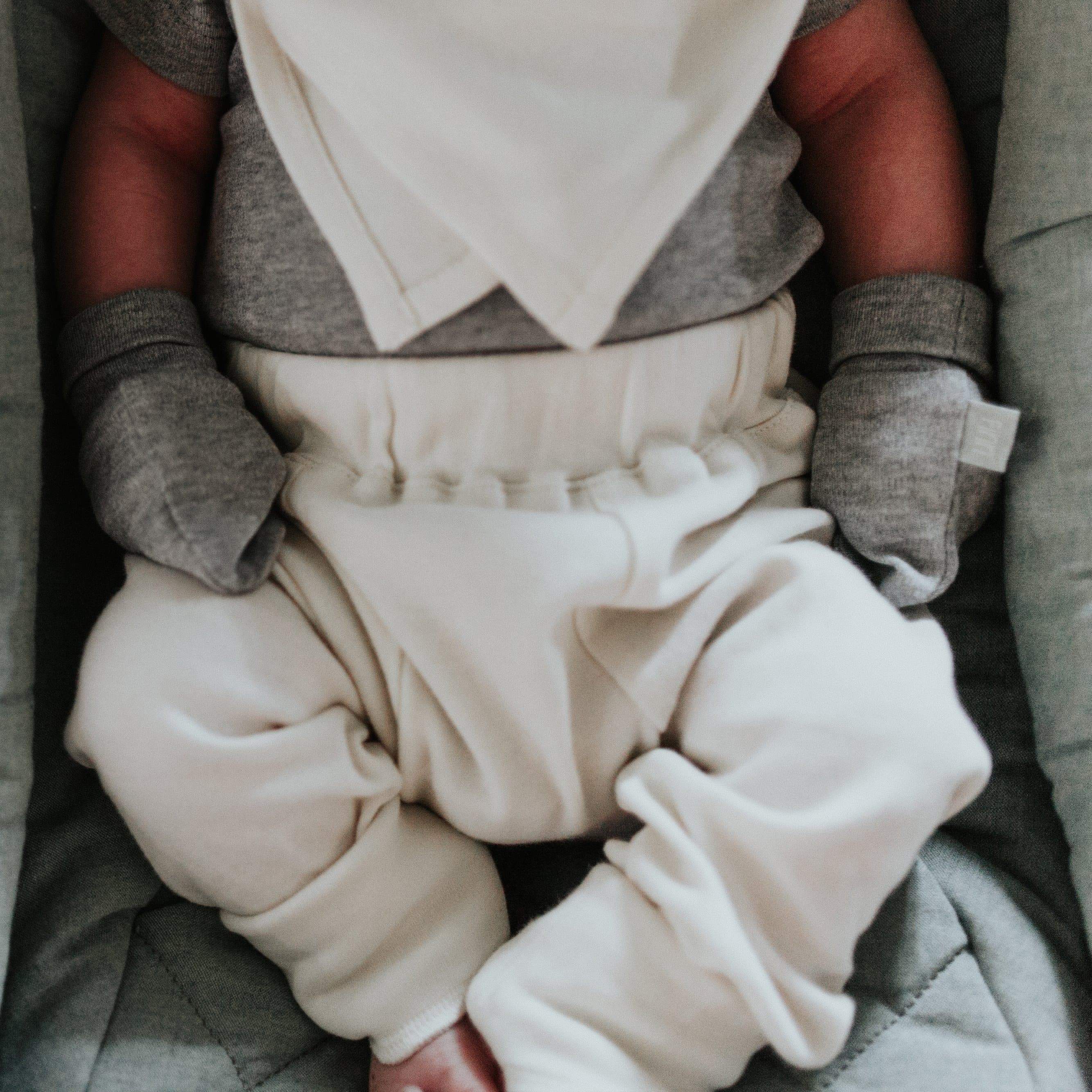 2 pc. pants set | ivory & heather grey