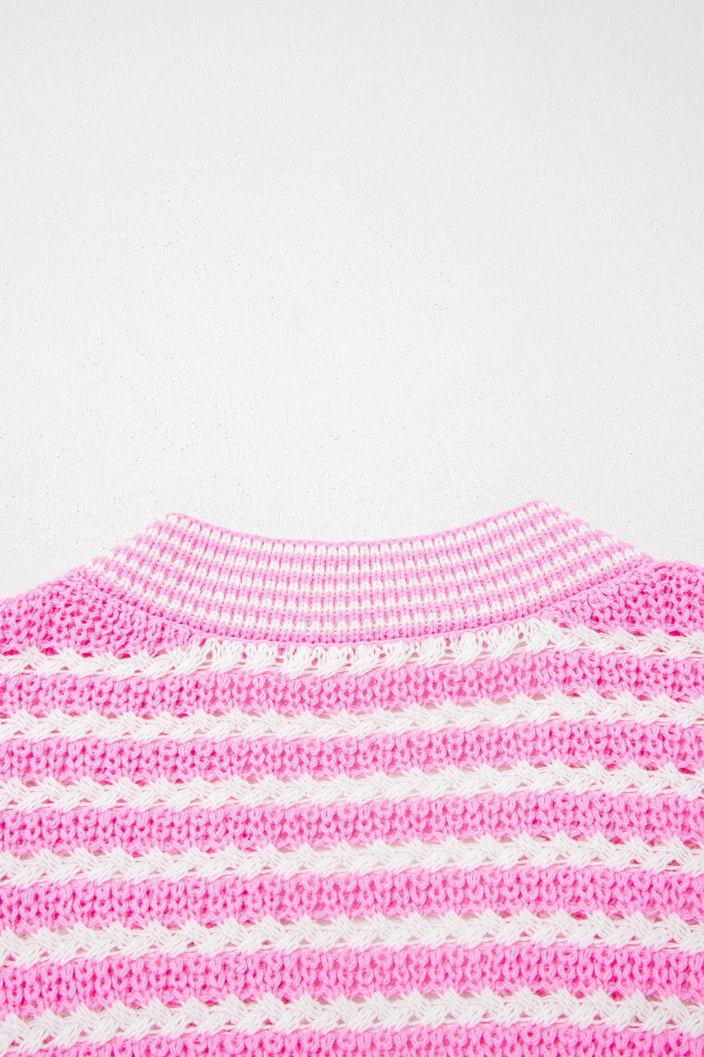 Green Stripe Short Sleeve Knit V Neck Bow Knot Sweater