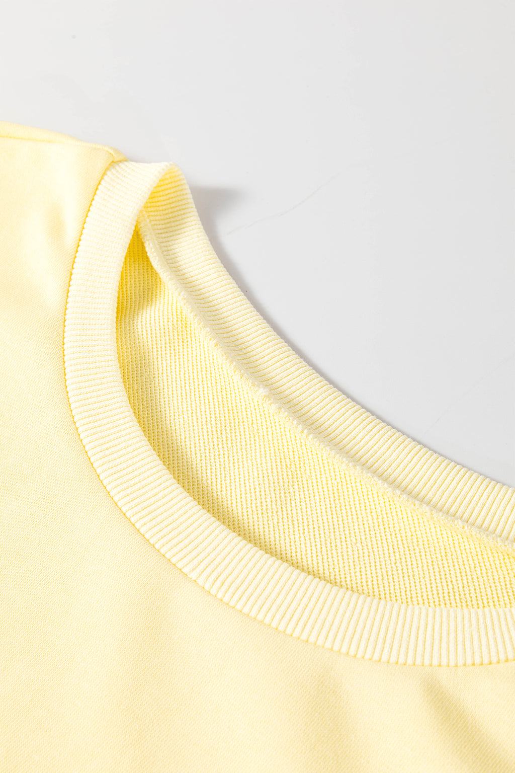 Yellow Cream Eyelet Embroidered Lace Splicing Sleeve Loose T Shirt Dress