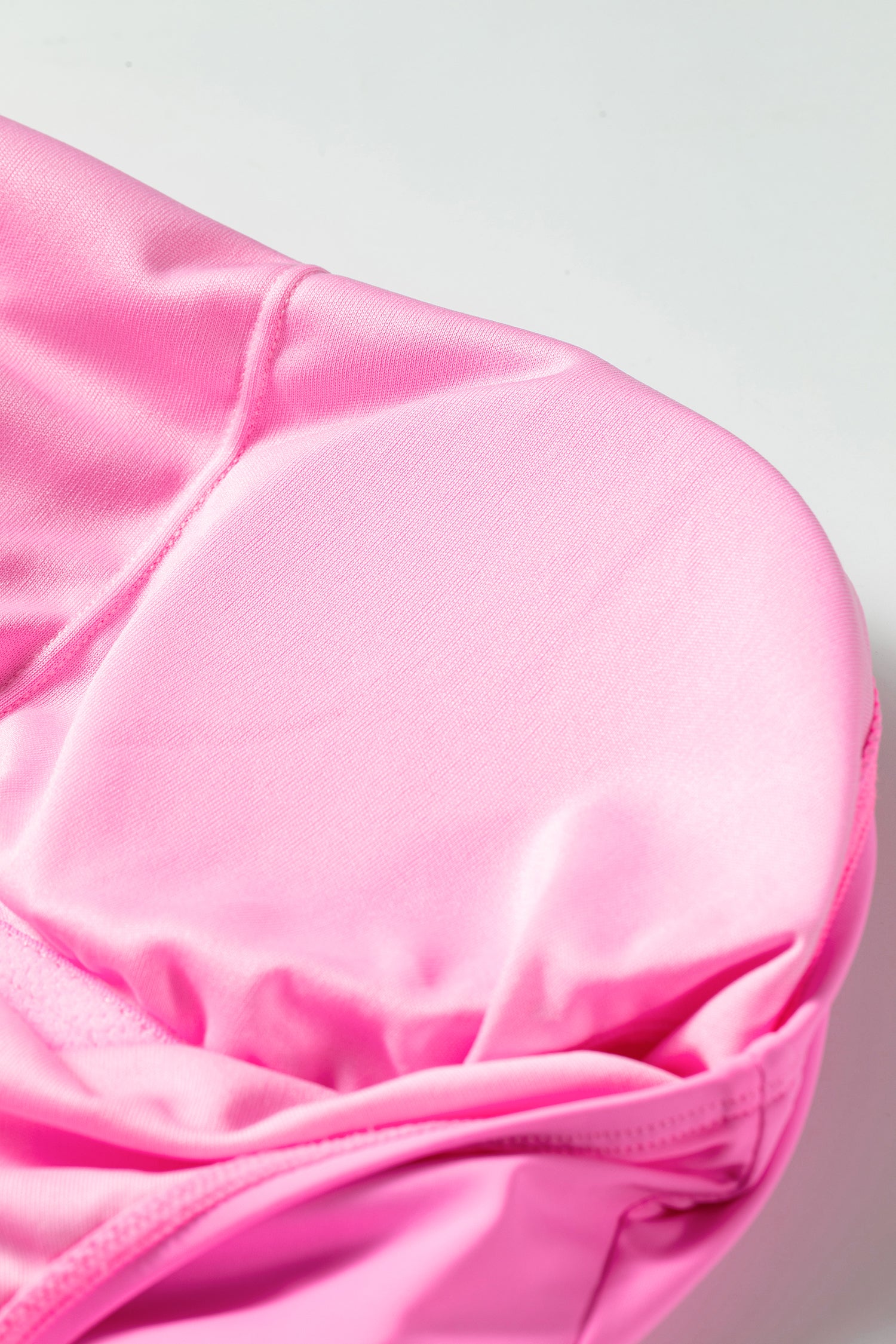 Bright Pink Solid Color Tunic Tank Dress Athletic Shorts Two Piece Set