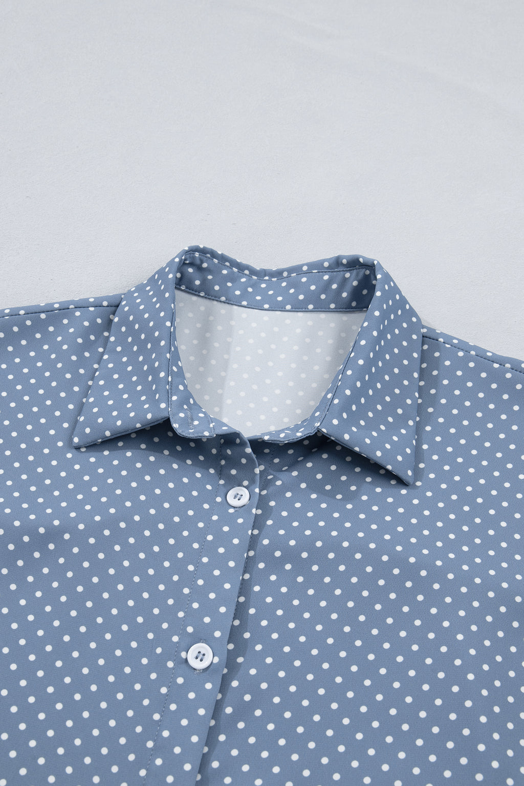 Khaki Dotted Print Cuffed Short Sleeve Shirt