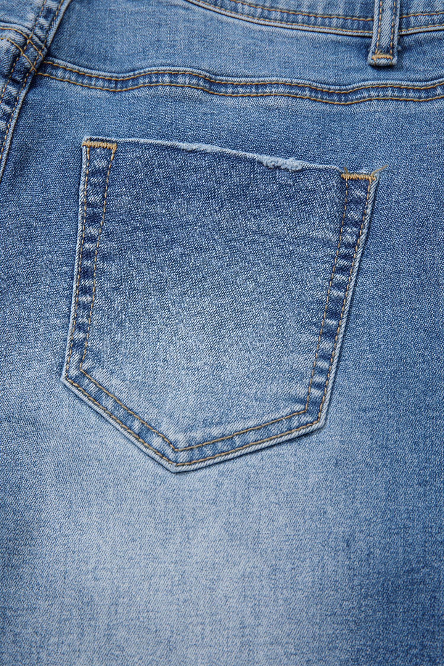 Acid Washed Straight Leg Full Length Casual Jeans