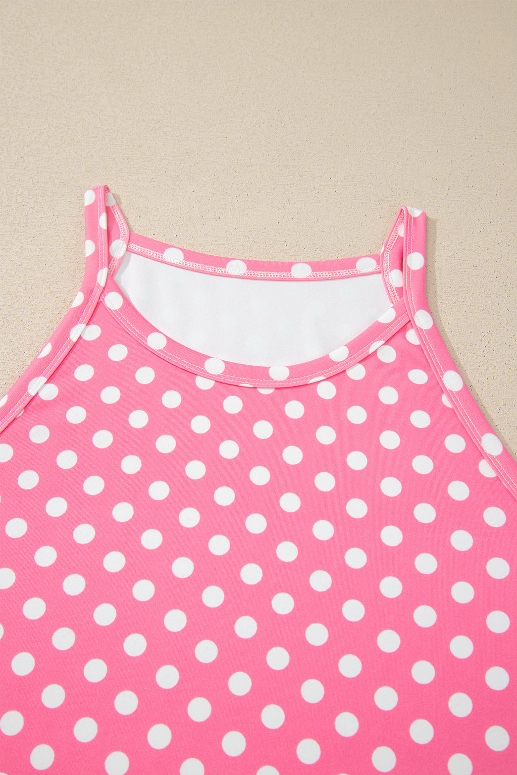 Blue Polka Dot Print Slim Tank Loose Pants 2pcs Outfit