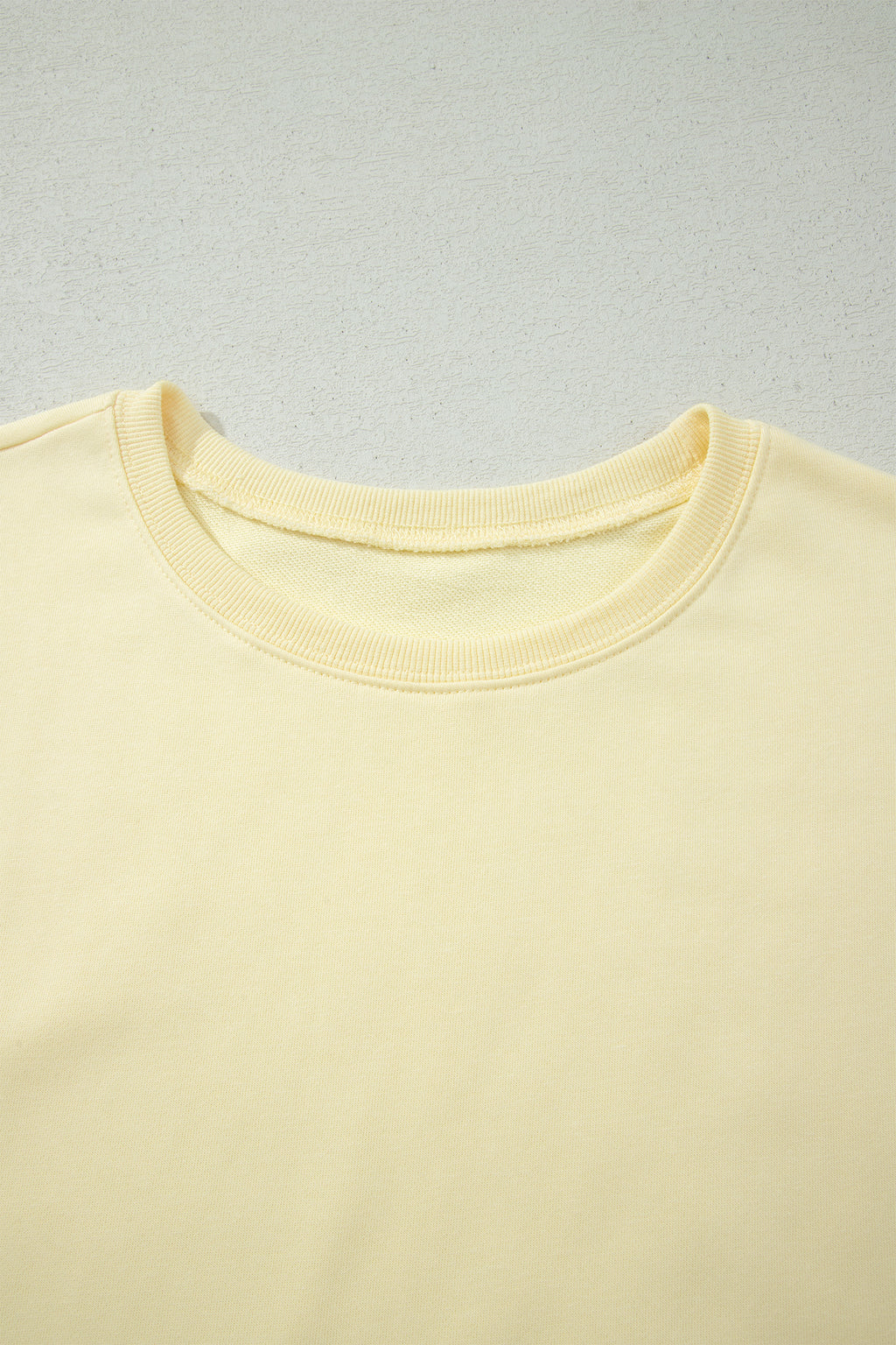 Yellow Cream Solid Color Tee Drawstring Shorts Comfy 2pcs Set