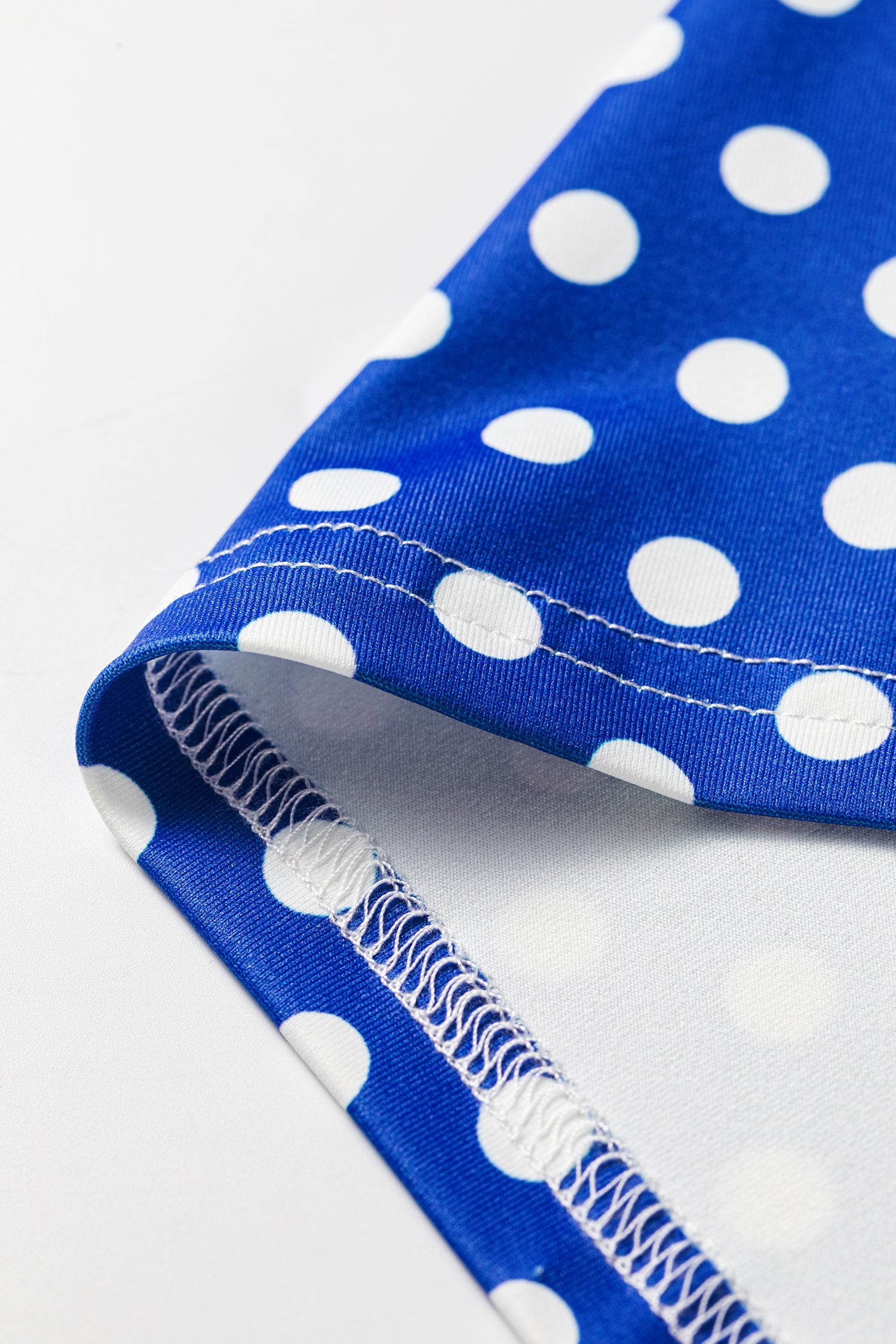 Blue Polka Dot Print Slim Tank Loose Pants 2pcs Outfit