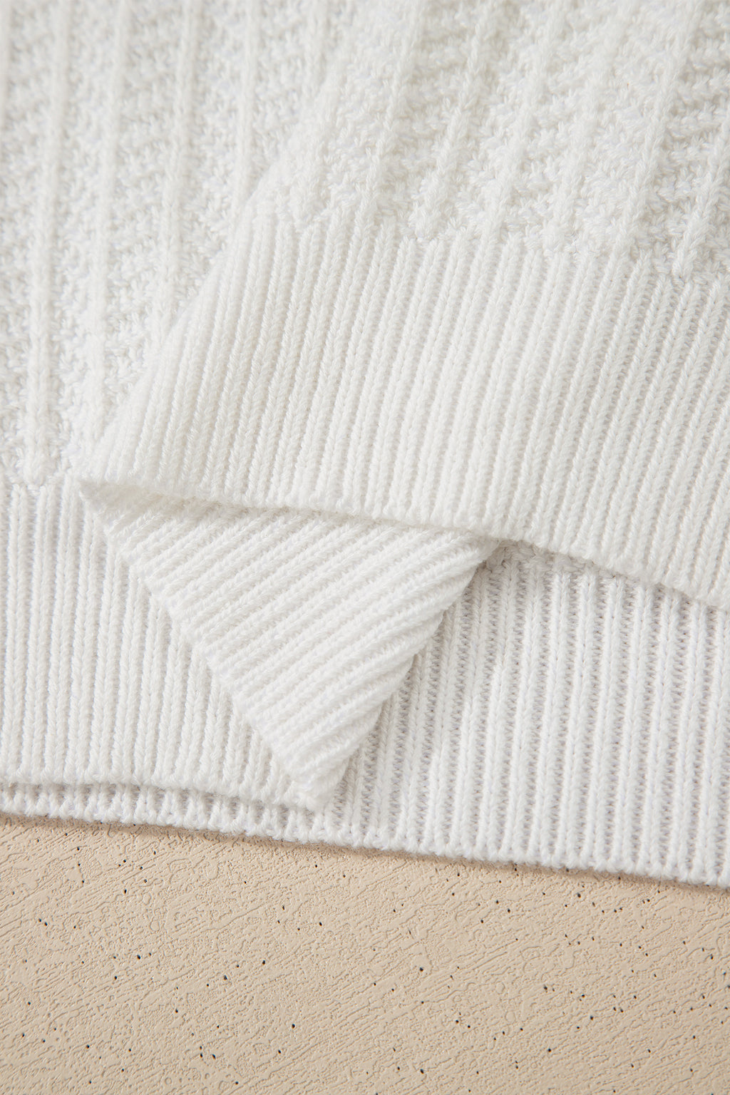White Lets Play Pattern Textured Knit Casual Shift Sweater Vest