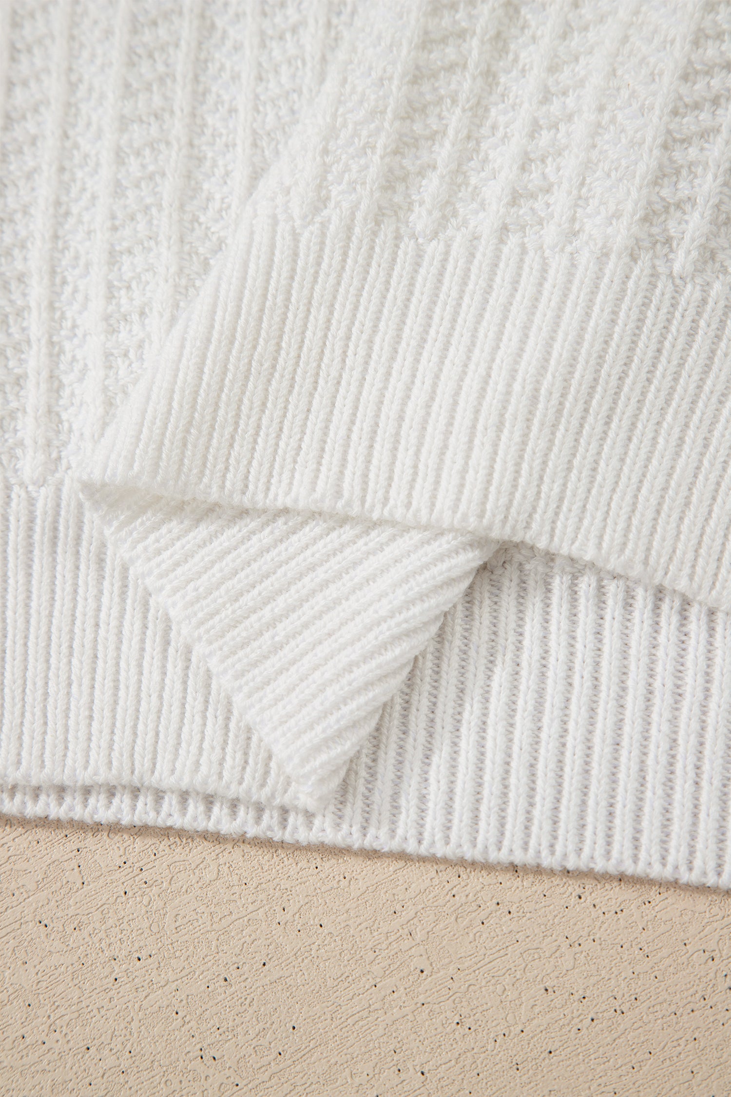White Lets Play Pattern Textured Knit Casual Shift Sweater Vest