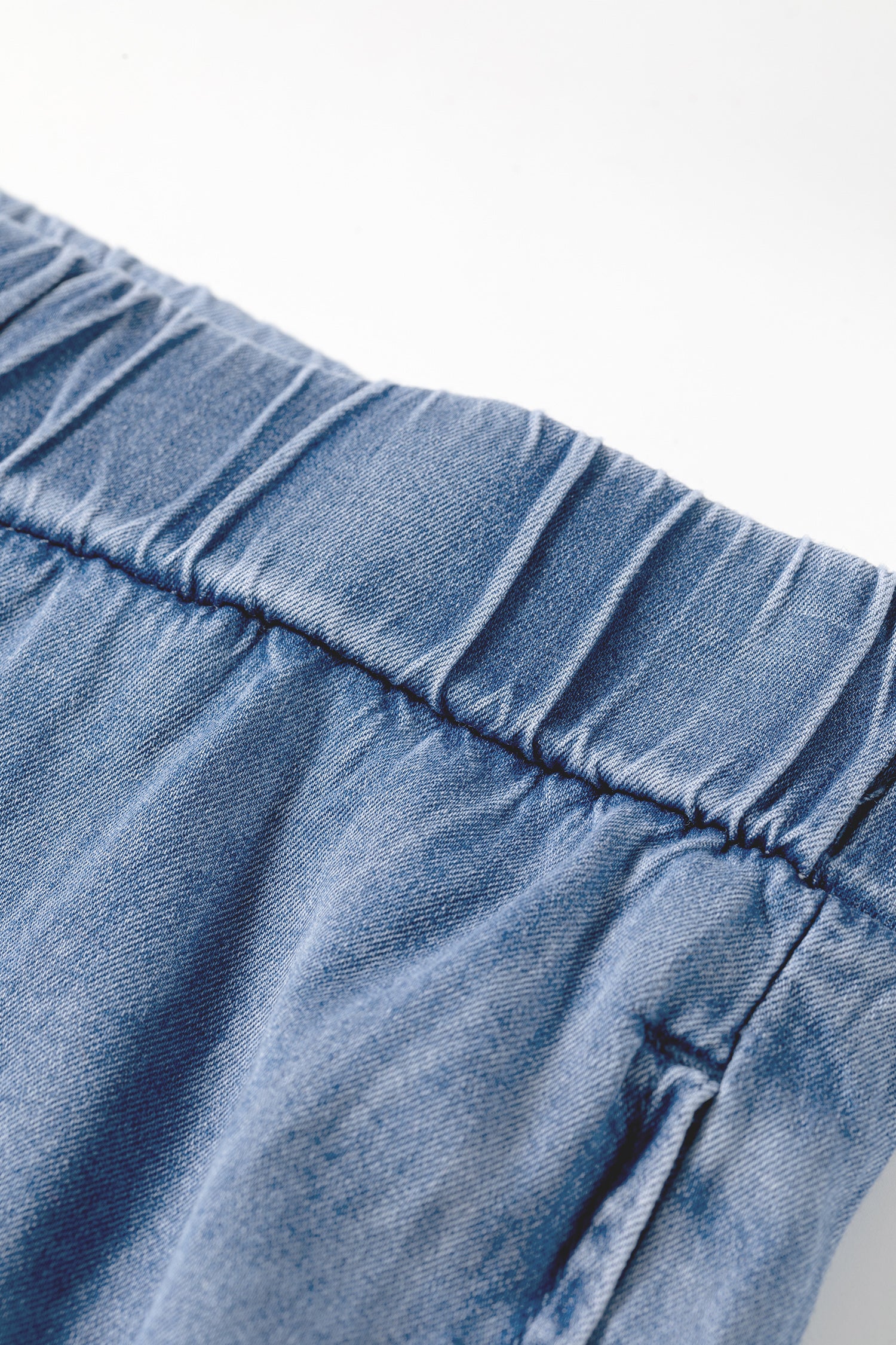 Dusk Blue Tiered Raw Edge Ruffled Plus Size Wide Leg Denim Pants