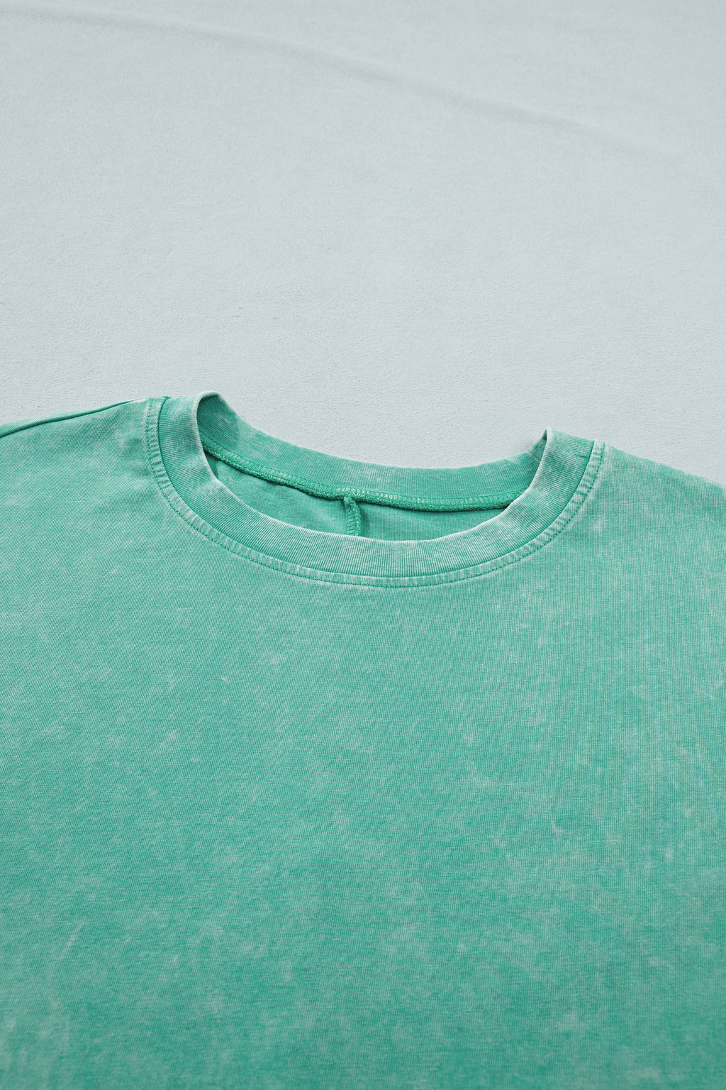Dark Grey Solid Color Cotton Mineral Washed Oversize Tee