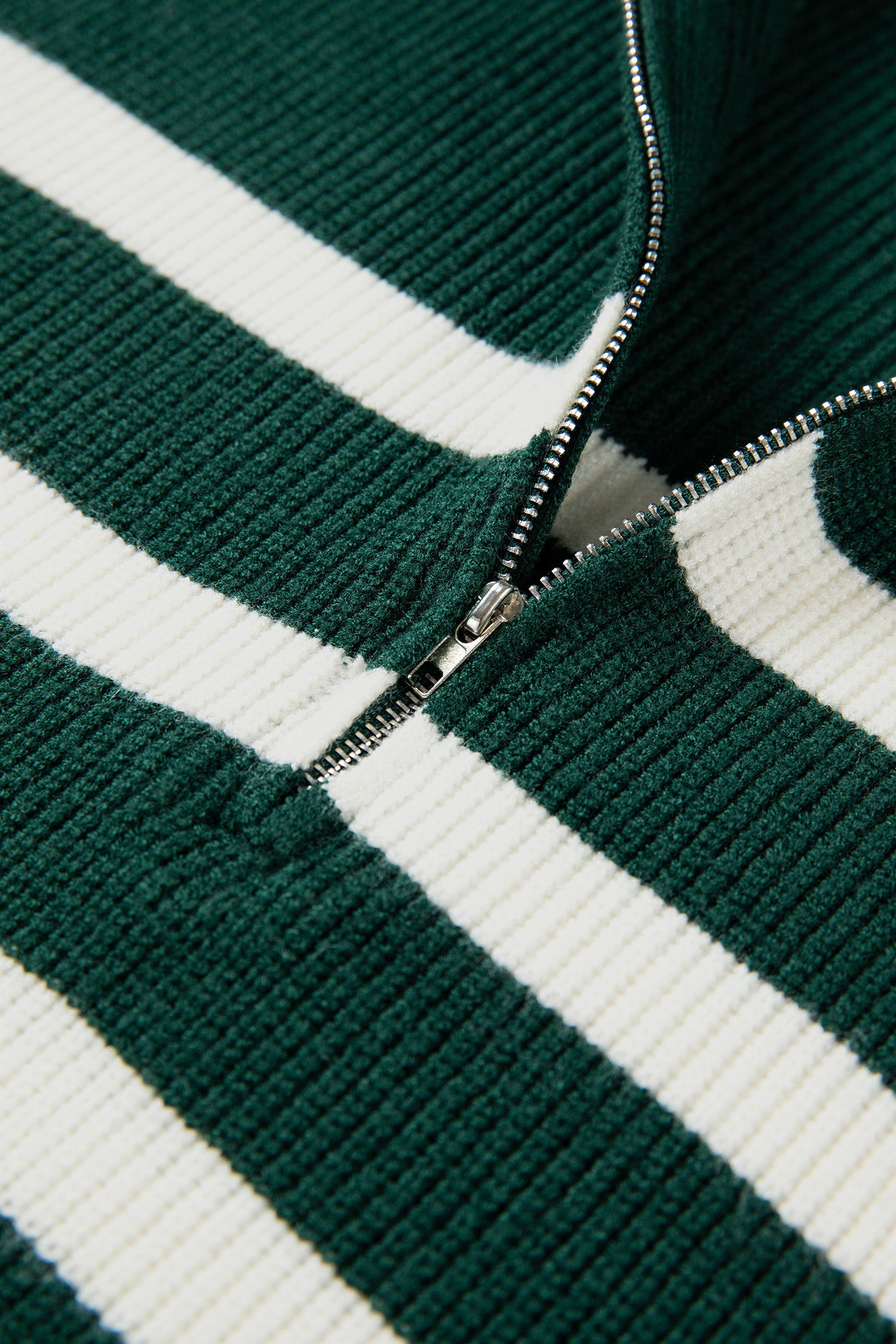 Light Blue Ribbed Half Zip Collared Sweater Vest