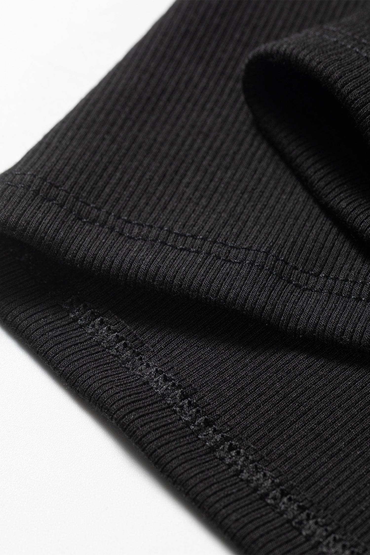 Black Slim Ribbed Padded Tank Top