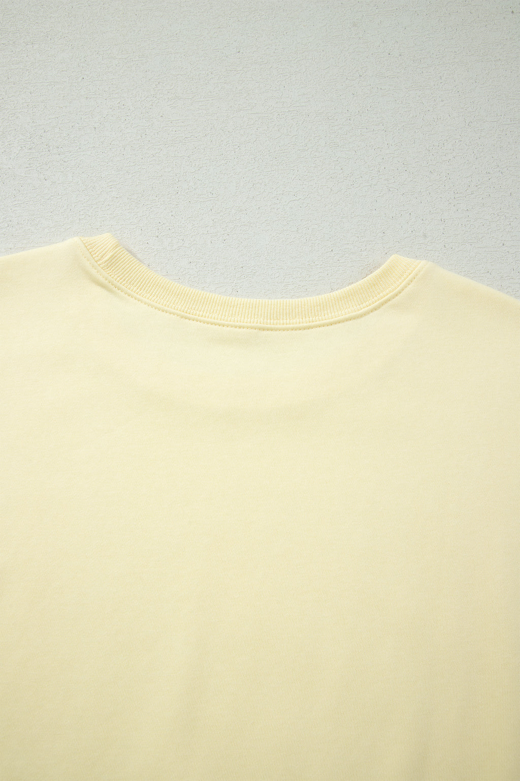 Yellow Cream Solid Color Tee Drawstring Shorts Comfy 2pcs Set