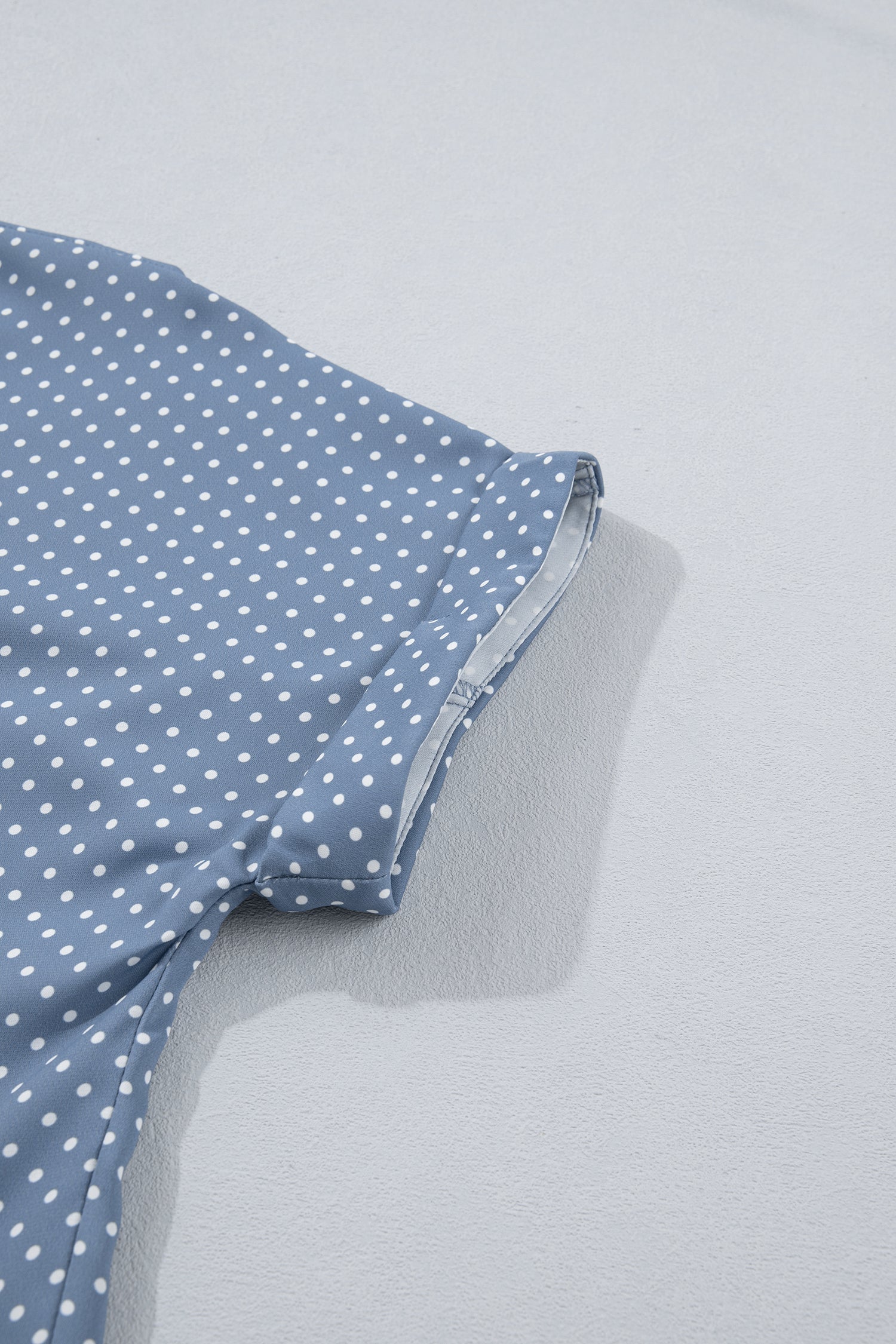 Khaki Dotted Print Cuffed Short Sleeve Shirt