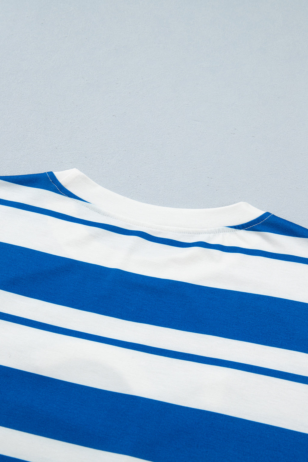 Blue Stripe USA Graphic Drop Shoulder Half Sleeve Loose T Shirt